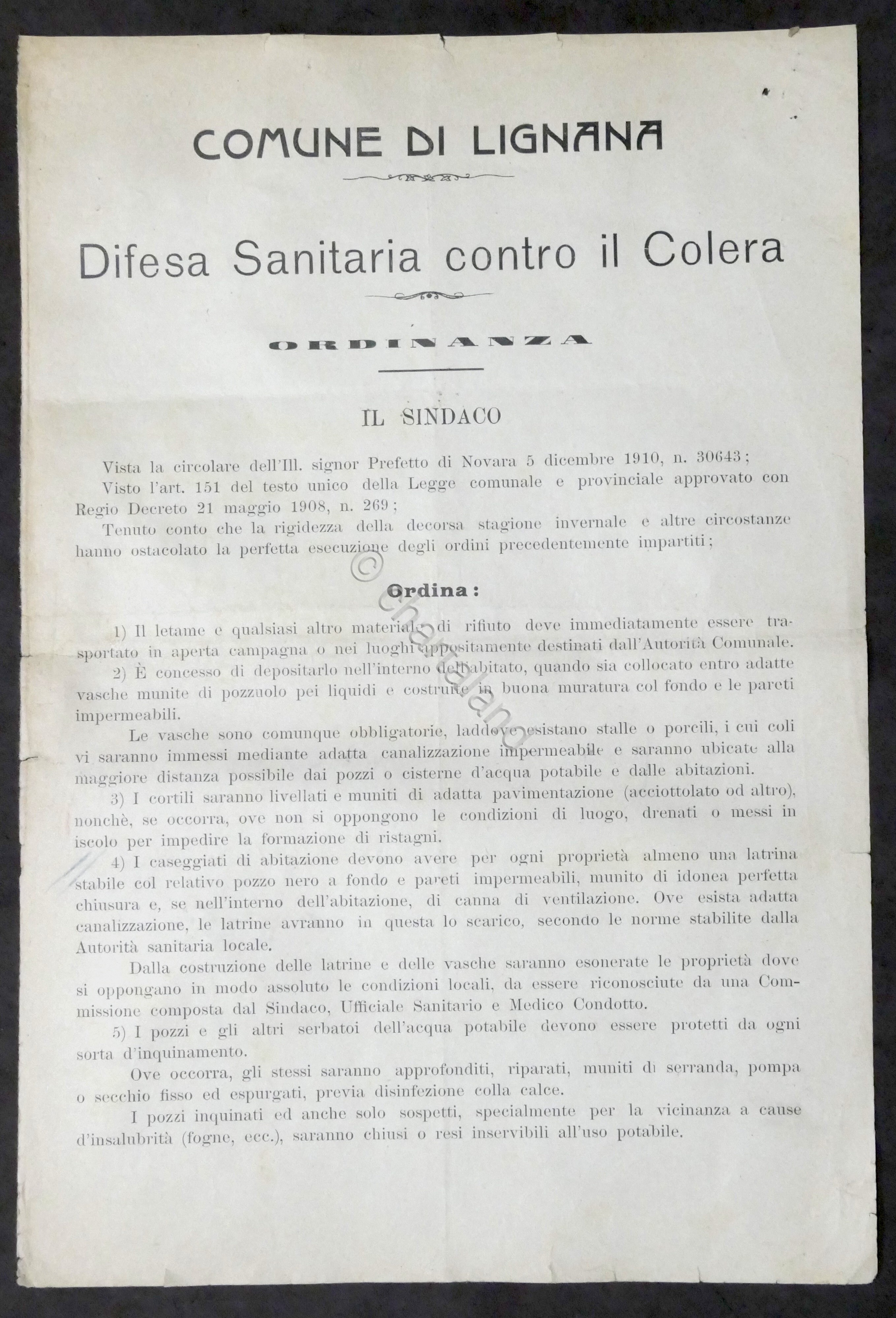 Comune di Lignana (VC) - Ordinanza: Difesa Sanitaria contro il …