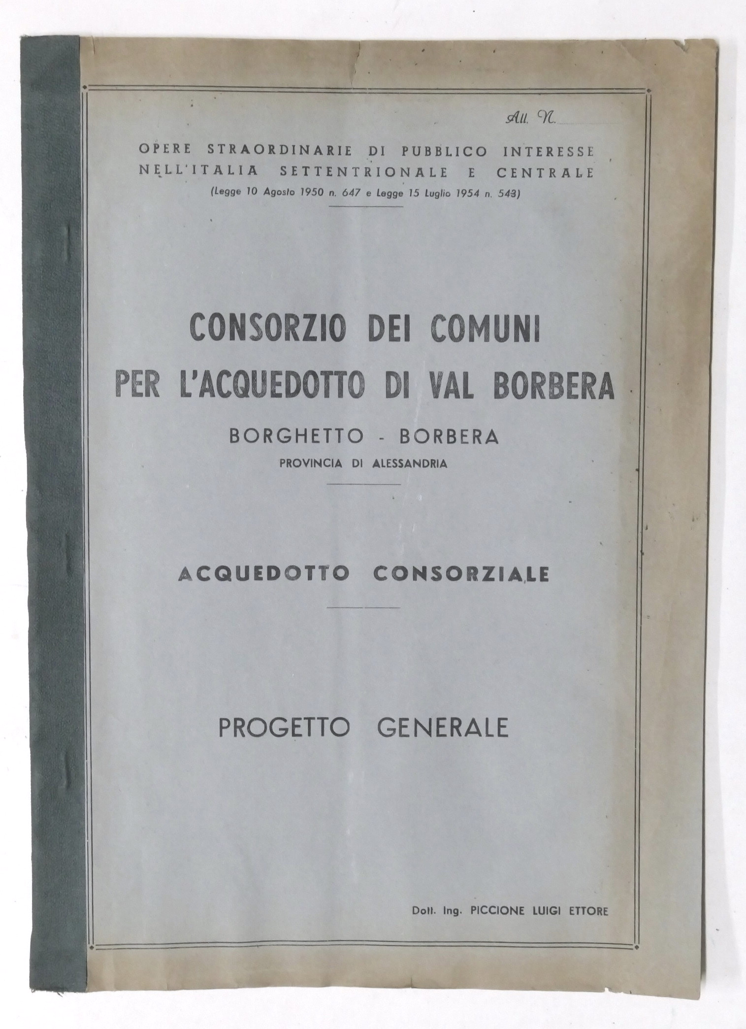 Consorzio Comuni per Acquedotto Val Borbera (AL) - Progetto generale …