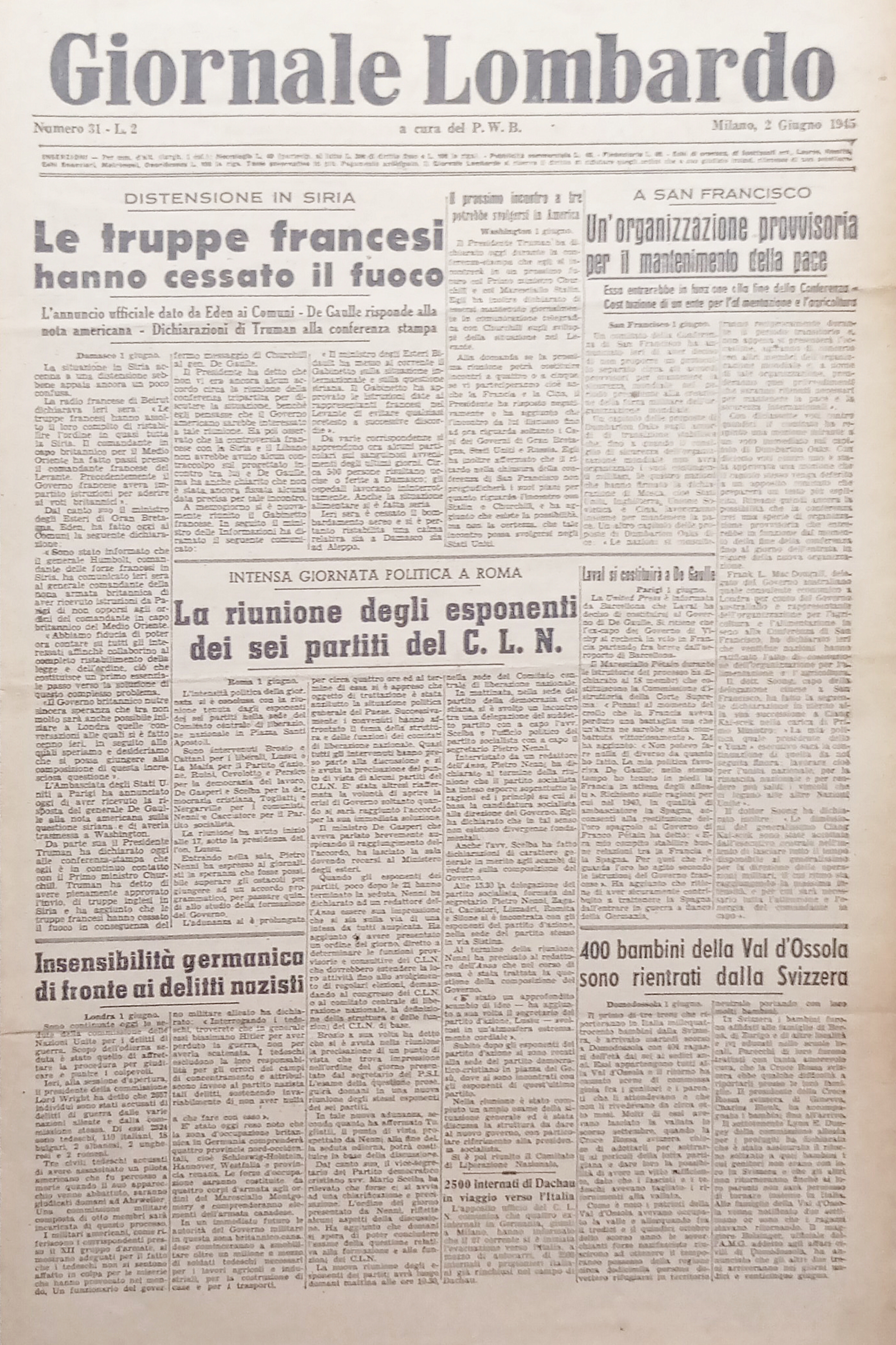 Corriere Alleato del P. W. B. - Giornale Lombardo N. …