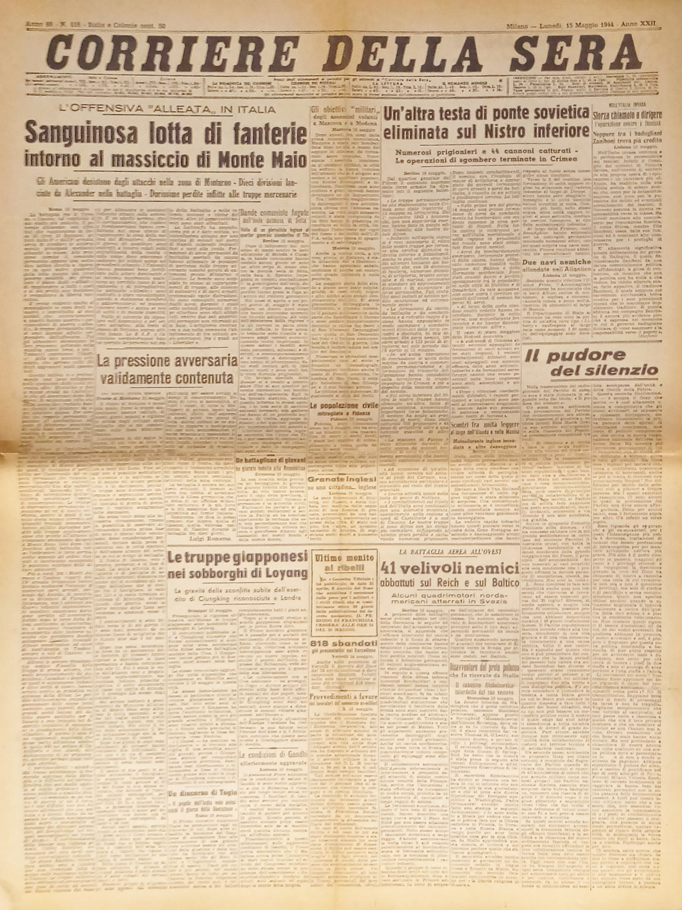 Corriere della Sera N. 116 - 1944 Sanguinosa lotta di …