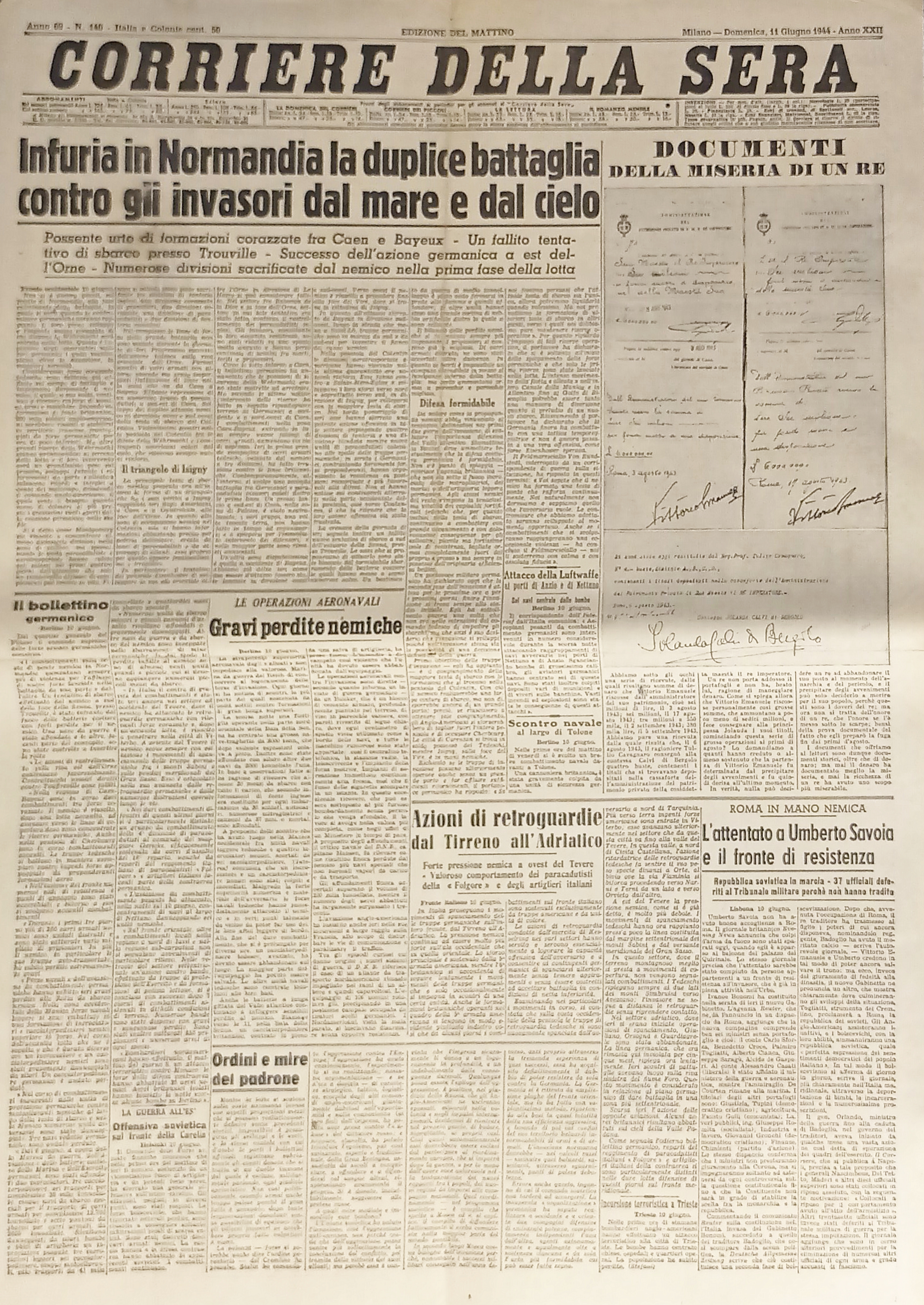 Corriere della Sera N. 140 - 1944 Infuria in Normandia …