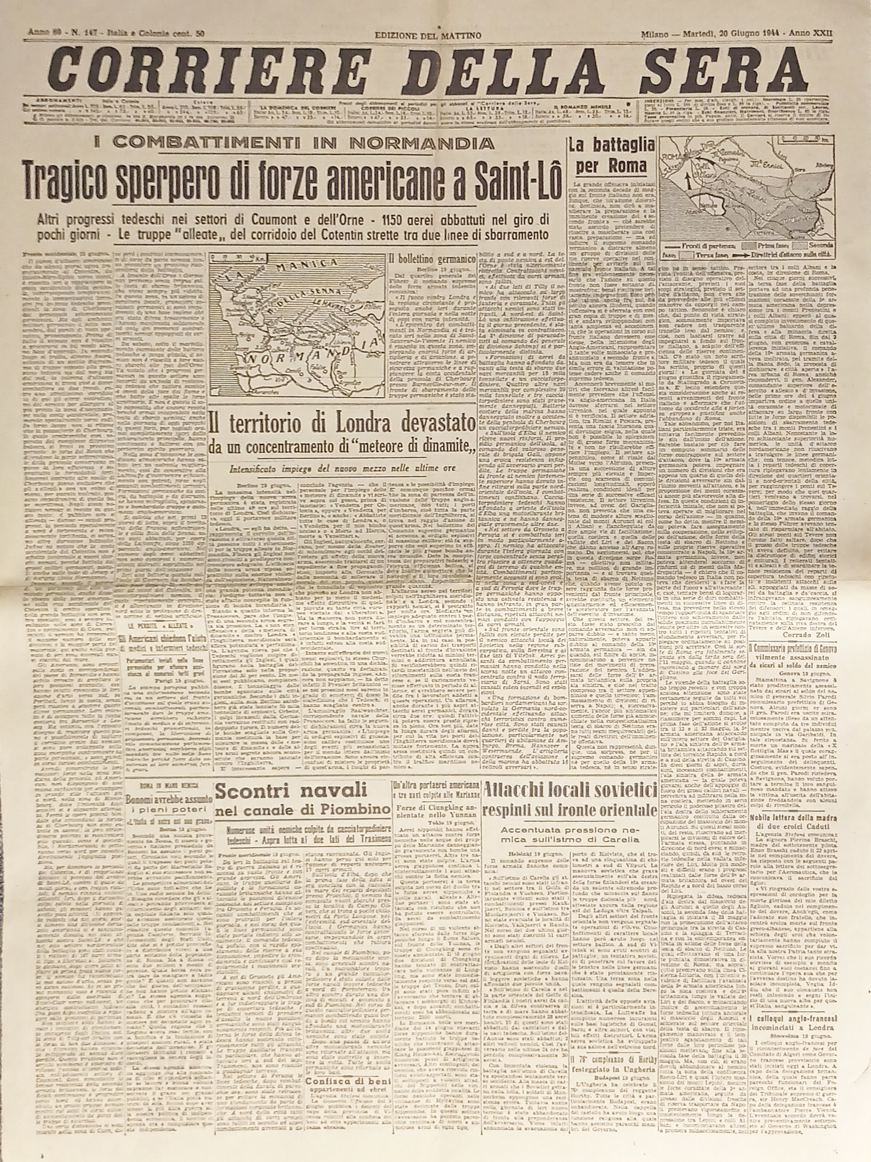 Corriere della Sera N. 147 - 1944 Sperpero di forze …