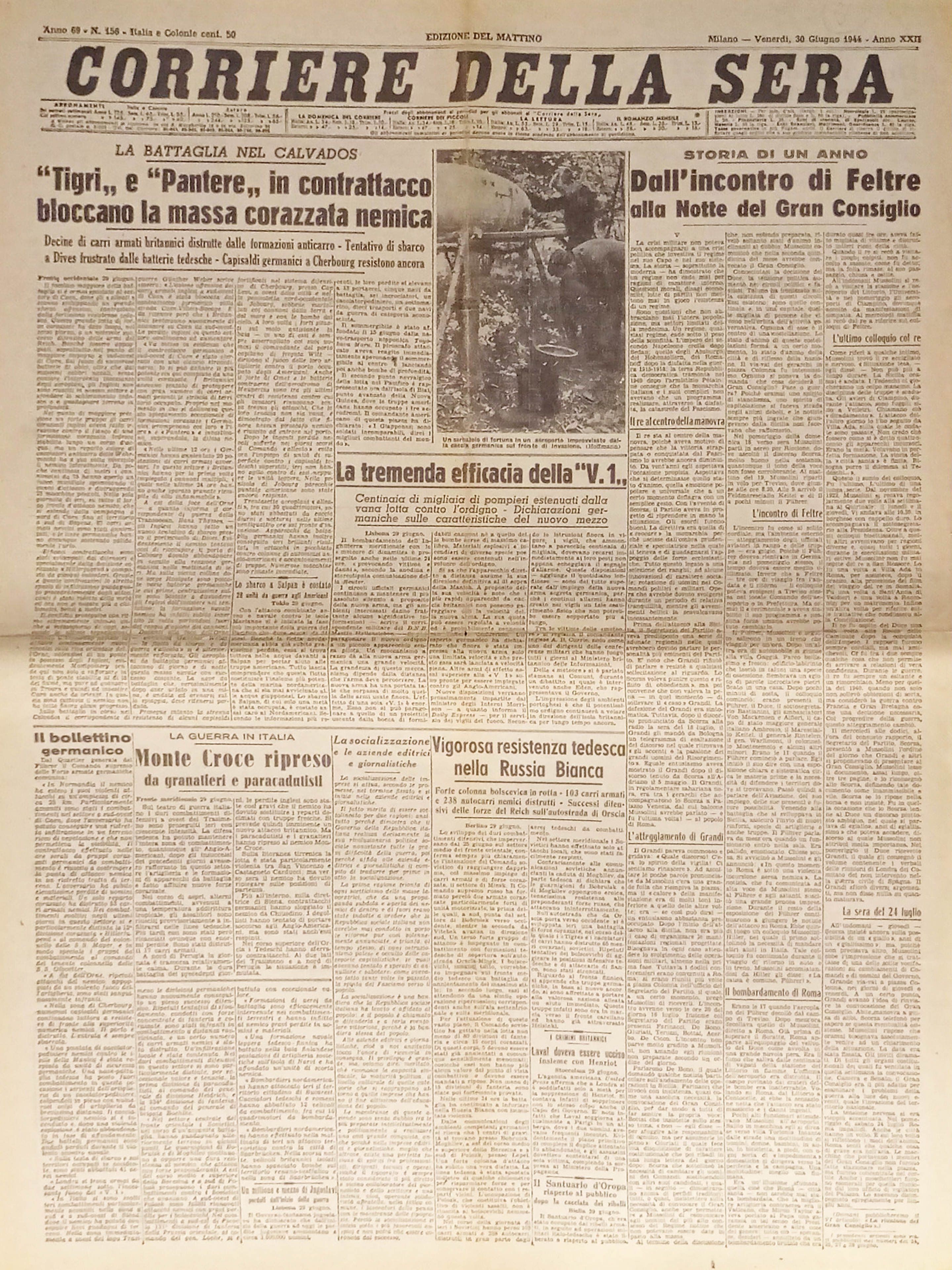 Corriere della Sera N. 156 - 1944 Tigri e Pantere …