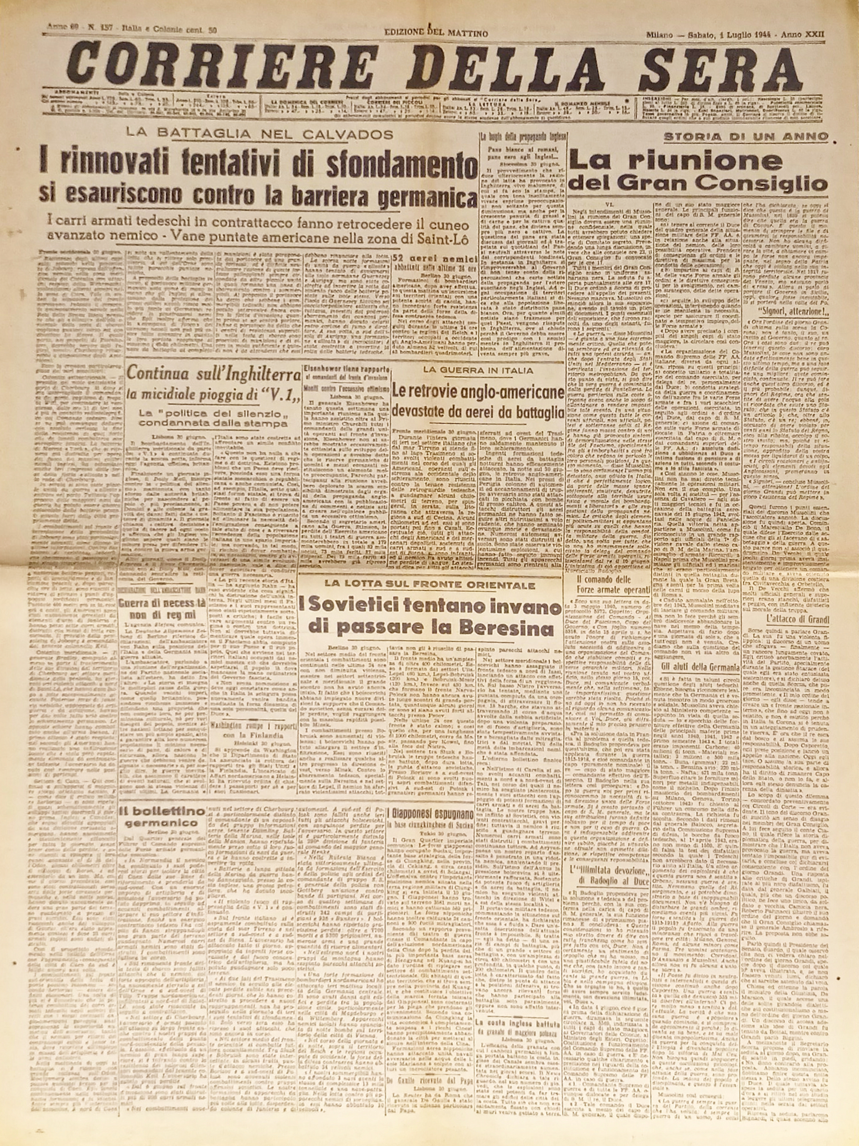 Corriere della Sera N. 157 - 1944 La battaglia nel …