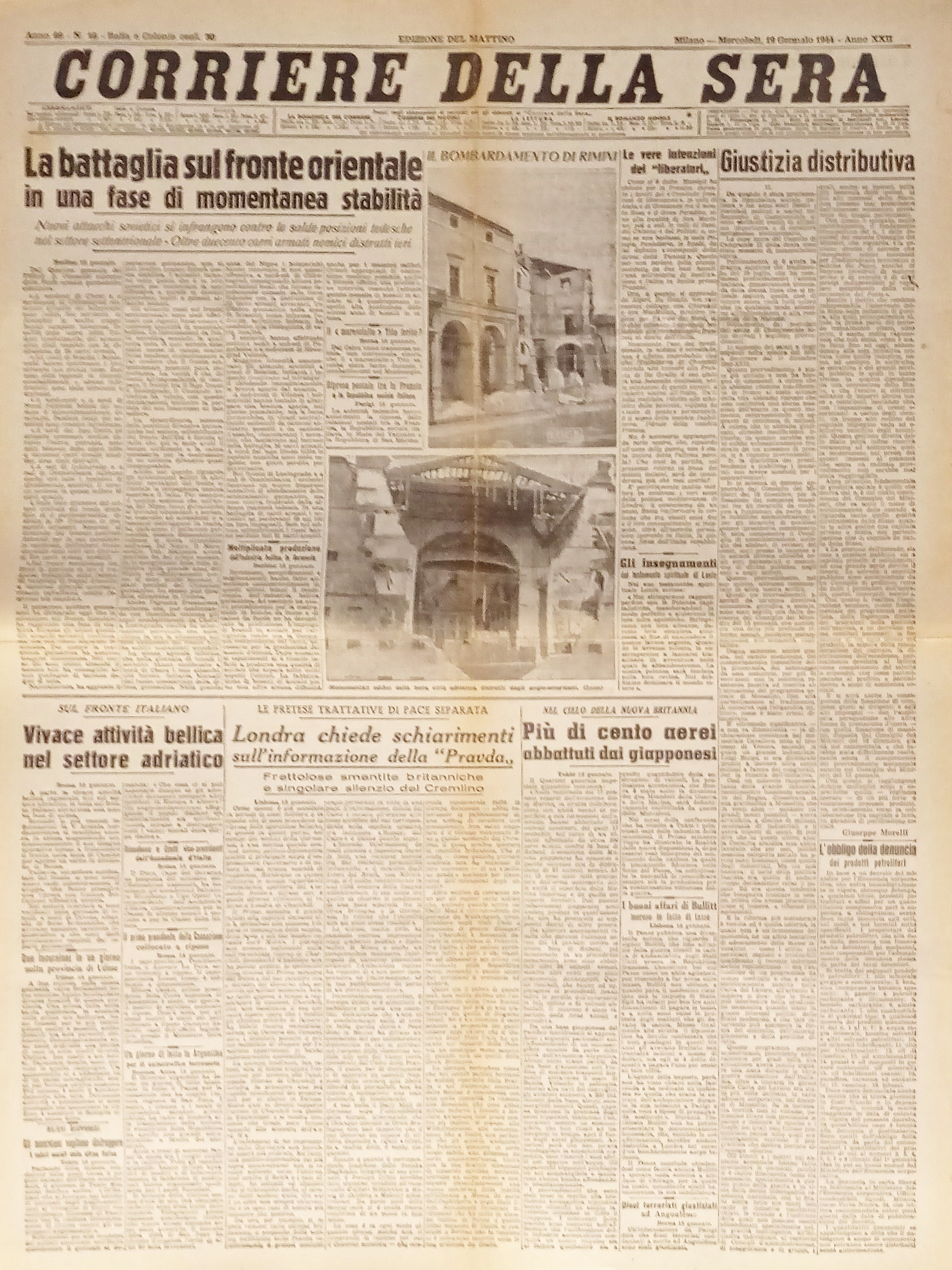 Corriere della Sera N. 16 - 1944 La battaglia sul …