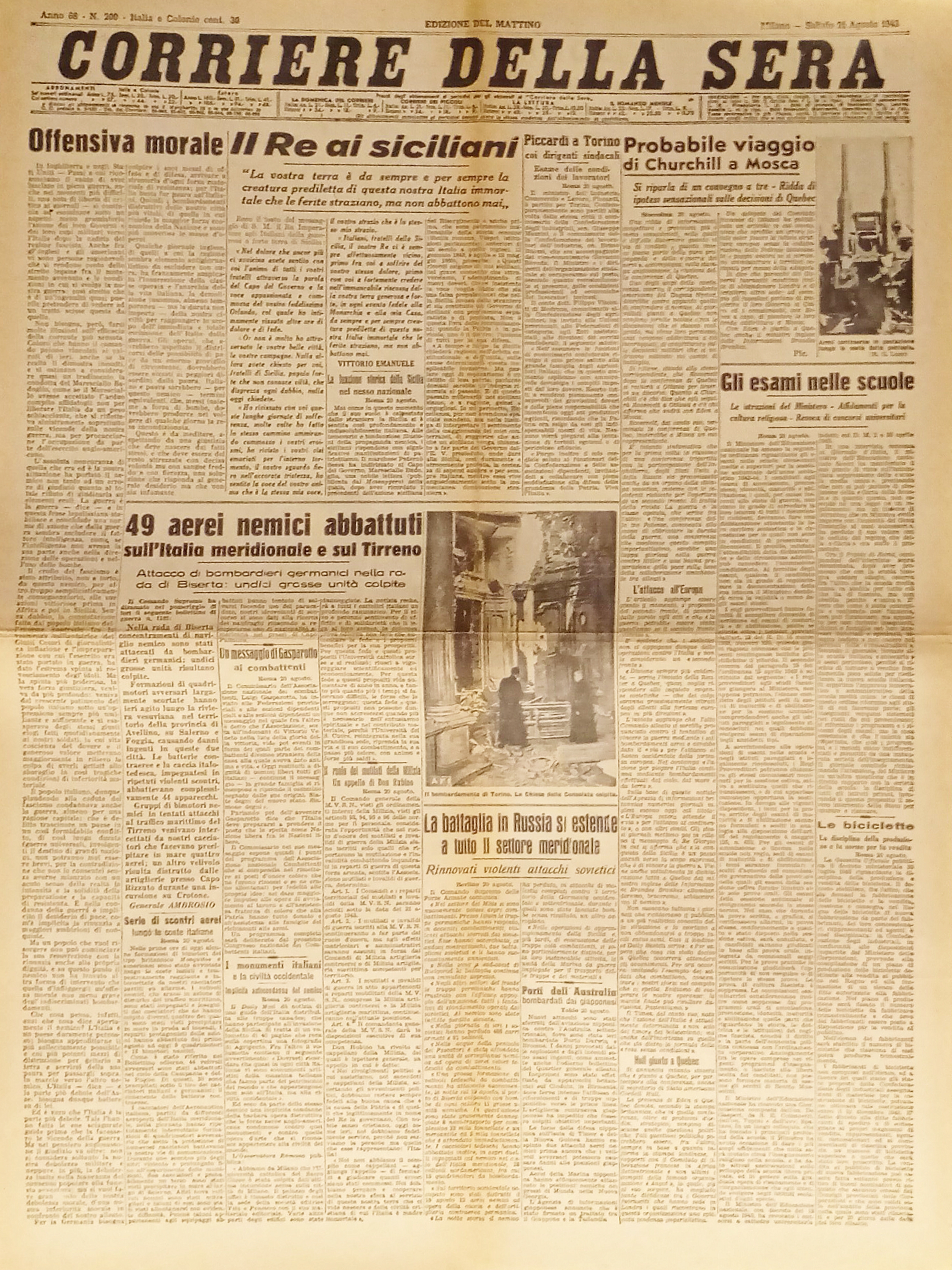Corriere della Sera N. 200 - 1943 Il Re ai …