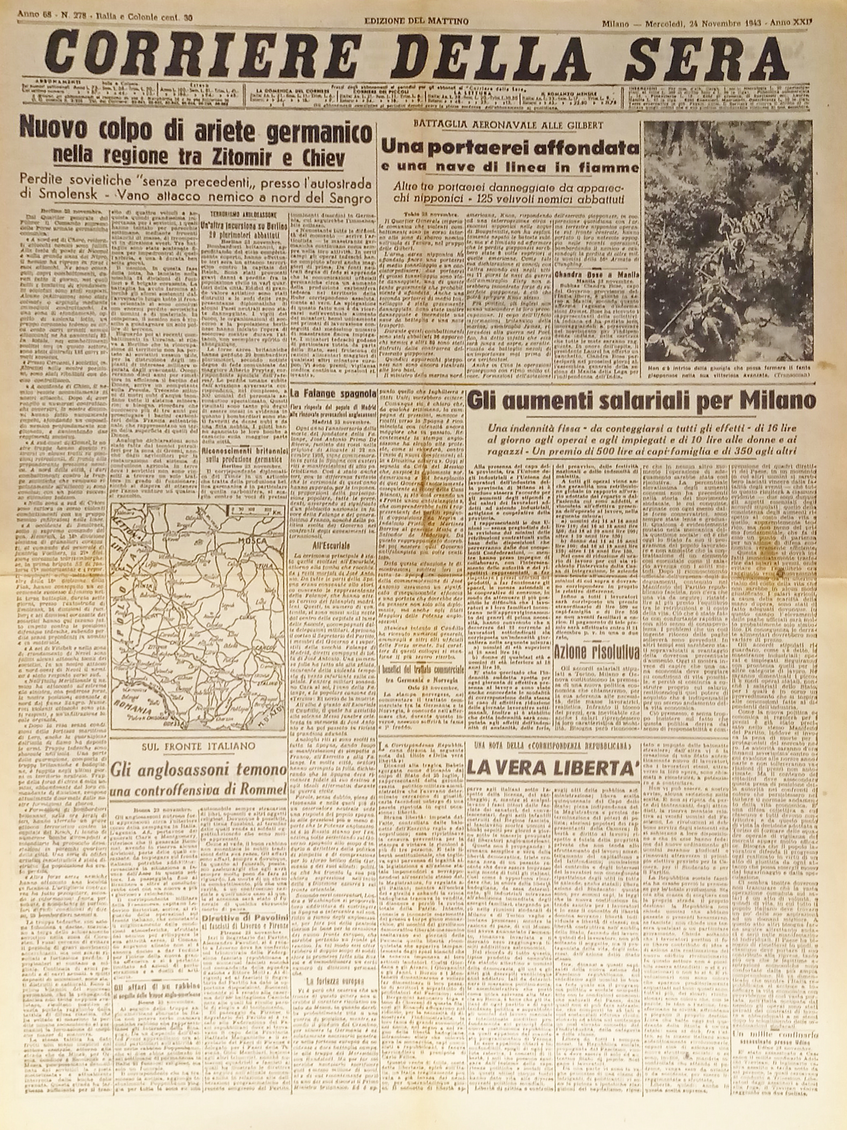 Corriere della Sera N. 278 - 1943 Colpo di ariete …