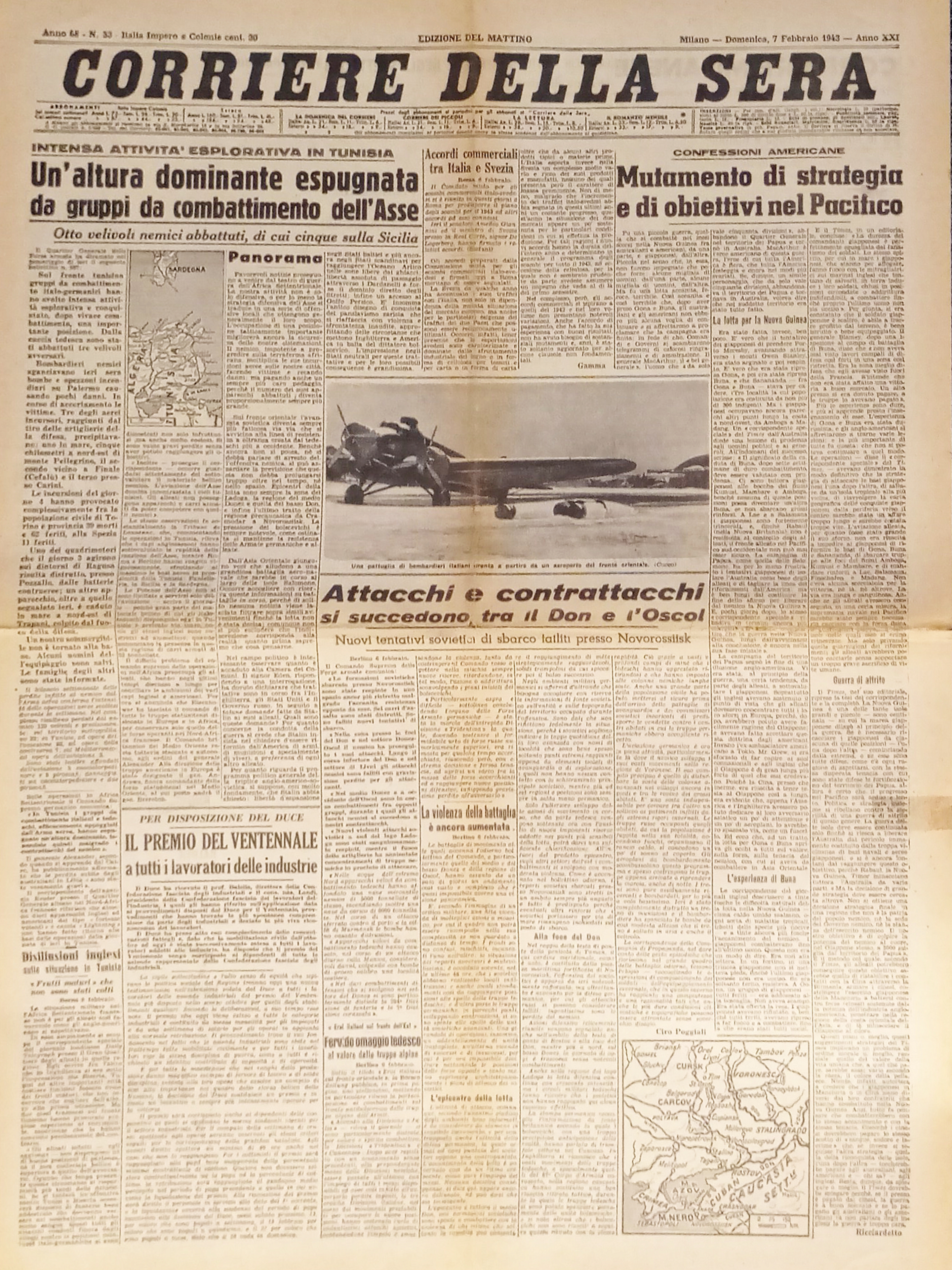 Corriere della Sera N. 33 - 1943 Intensa attività esplorativa …