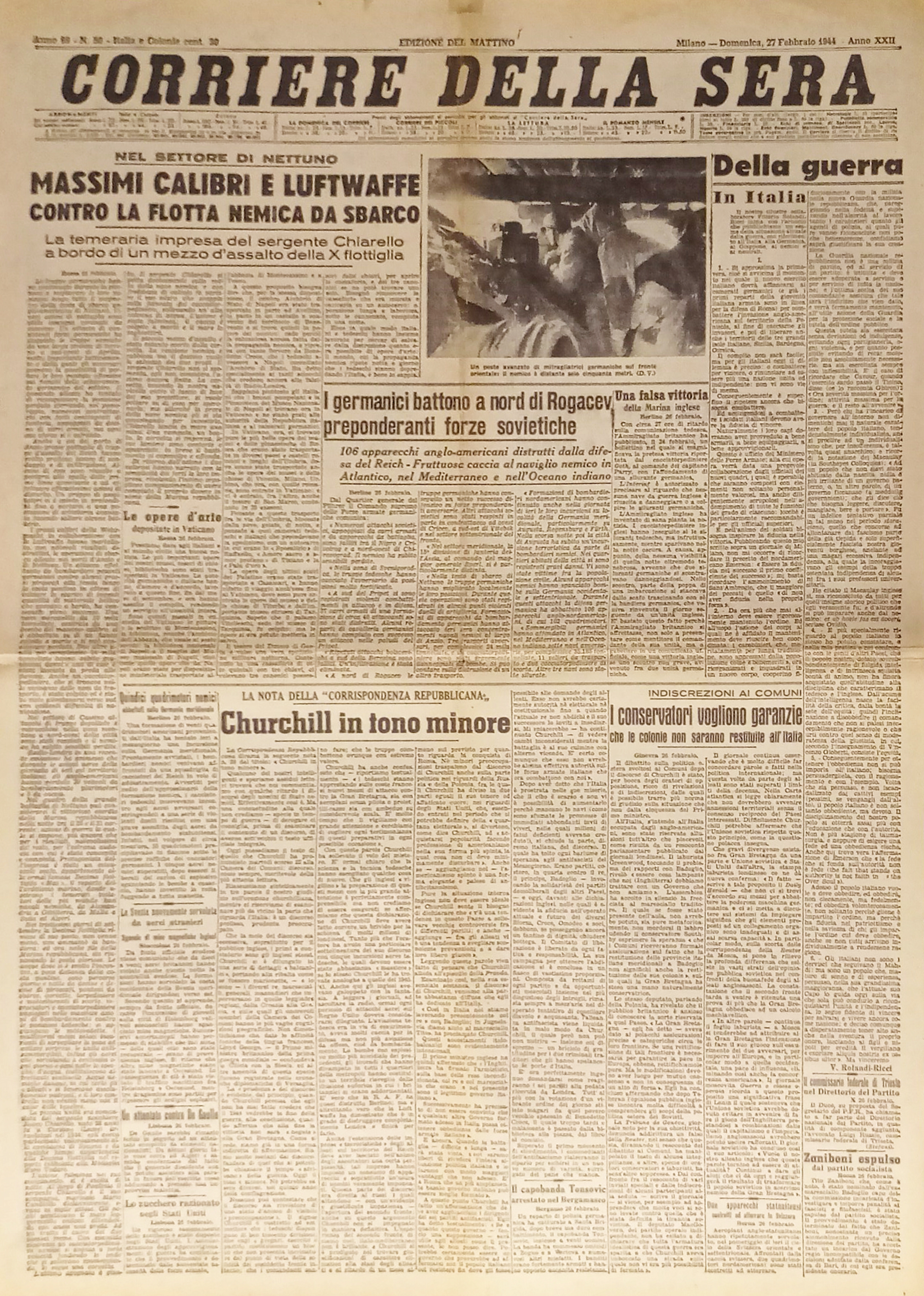 Corriere della Sera N. 50 - 1944 Massimi calibri e …