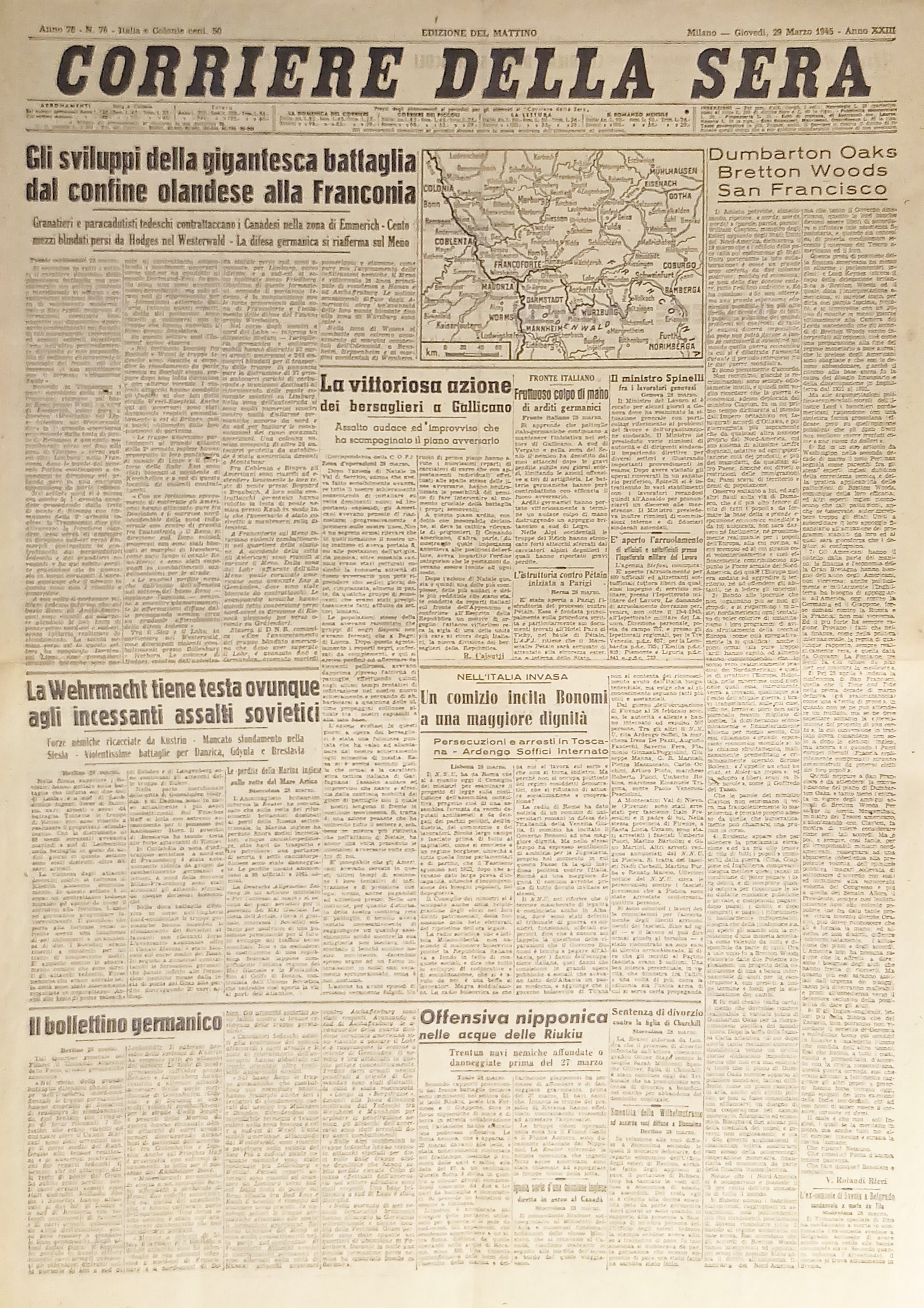 Corriere della Sera N. 76 - 1945 Battaglia dal confine …