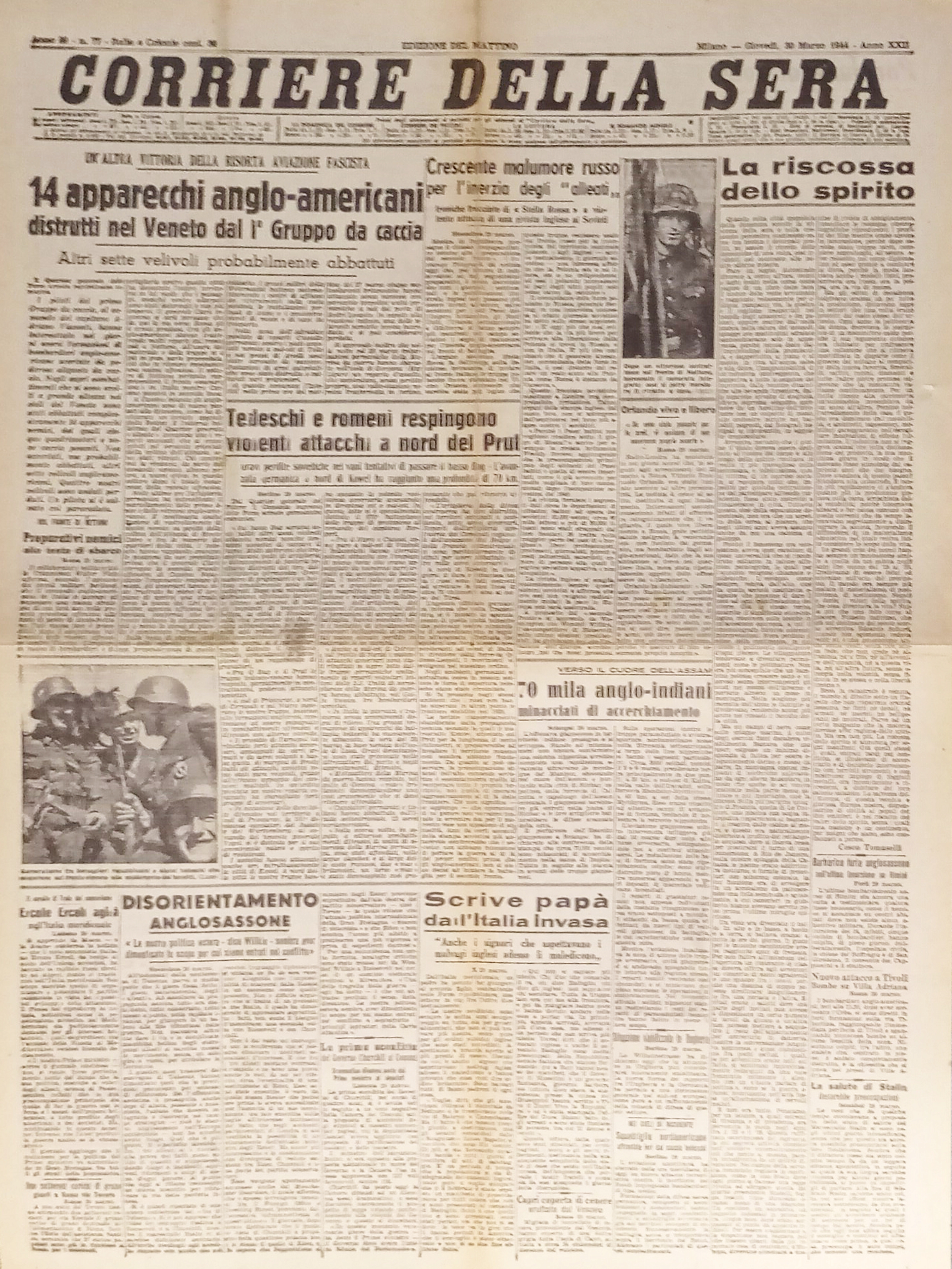 Corriere della Sera N. 77 - 1944 Tedeschi e romeni …