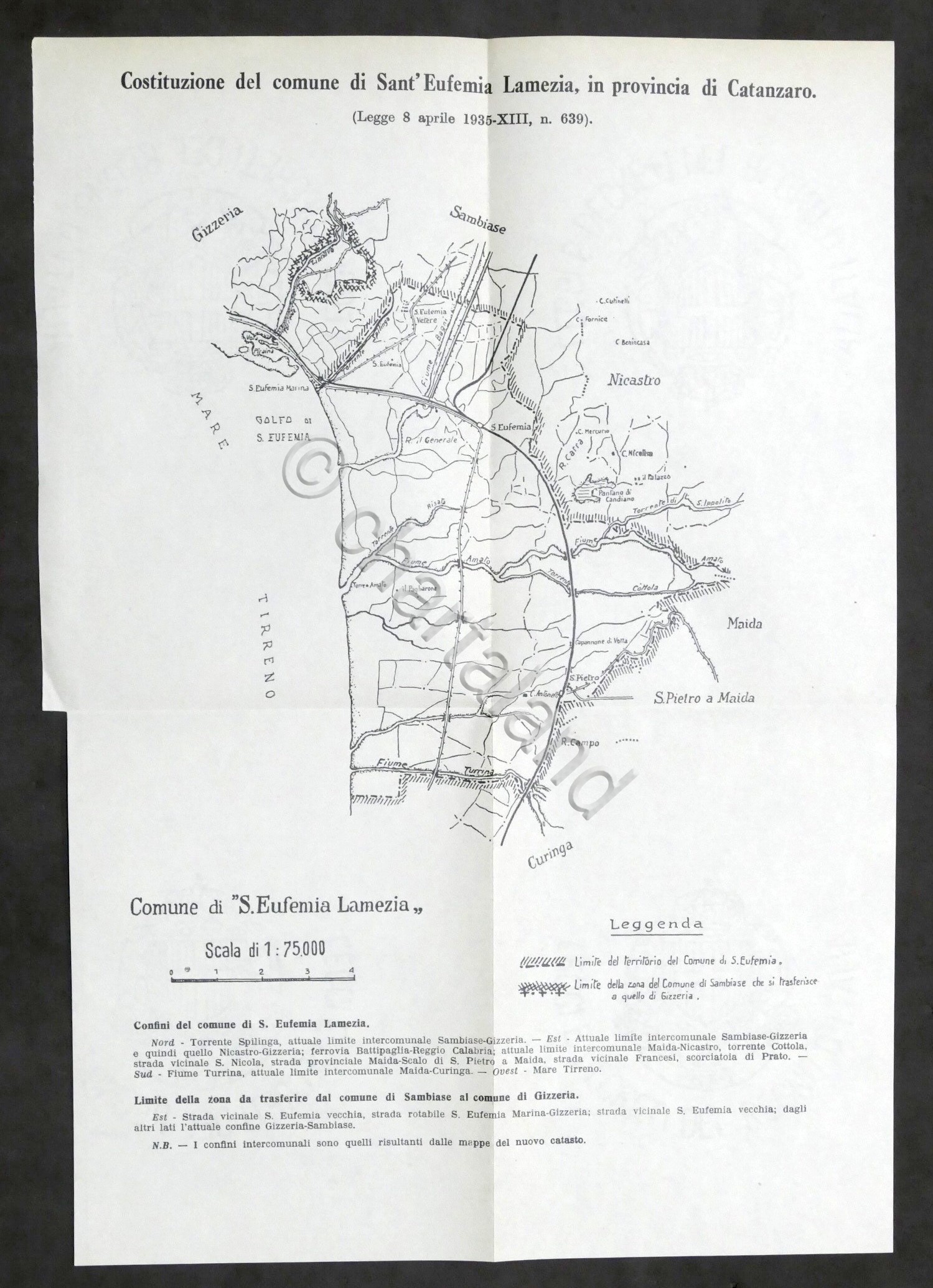 Costituzione Comune di Santa Eufemia Lamezia - Planimetria confini - …