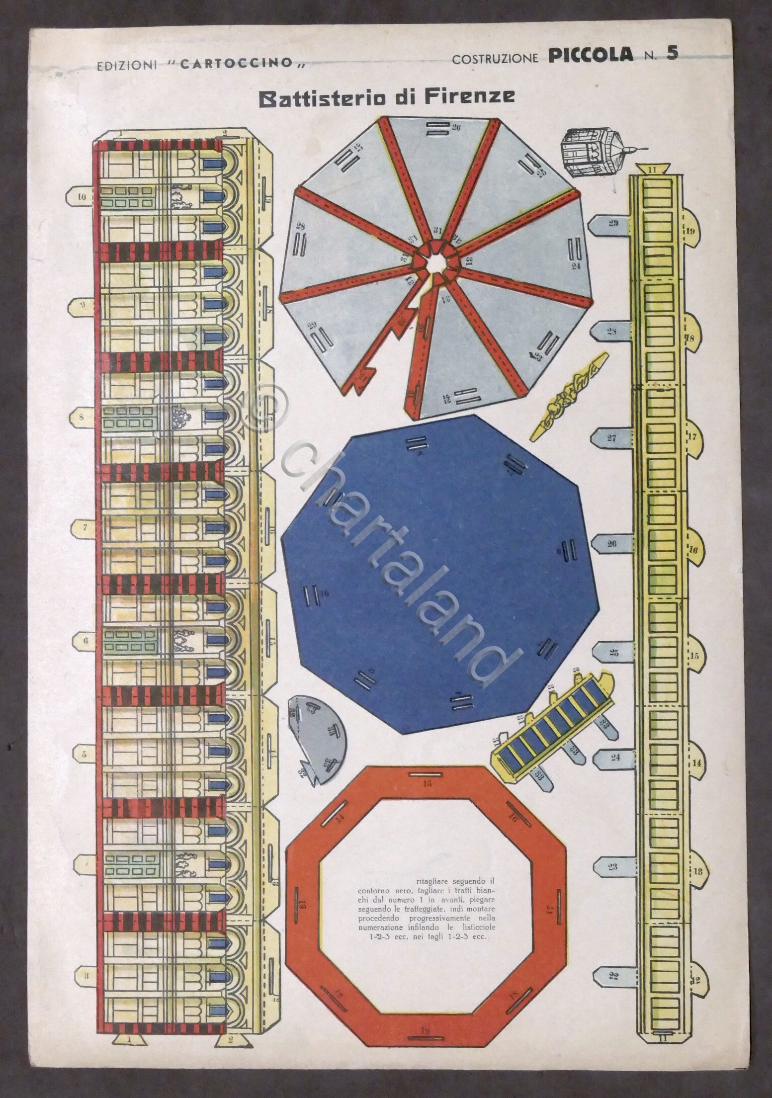 Costruzioni Carta da ritagliare Battistero di Firenze - anni '40 …