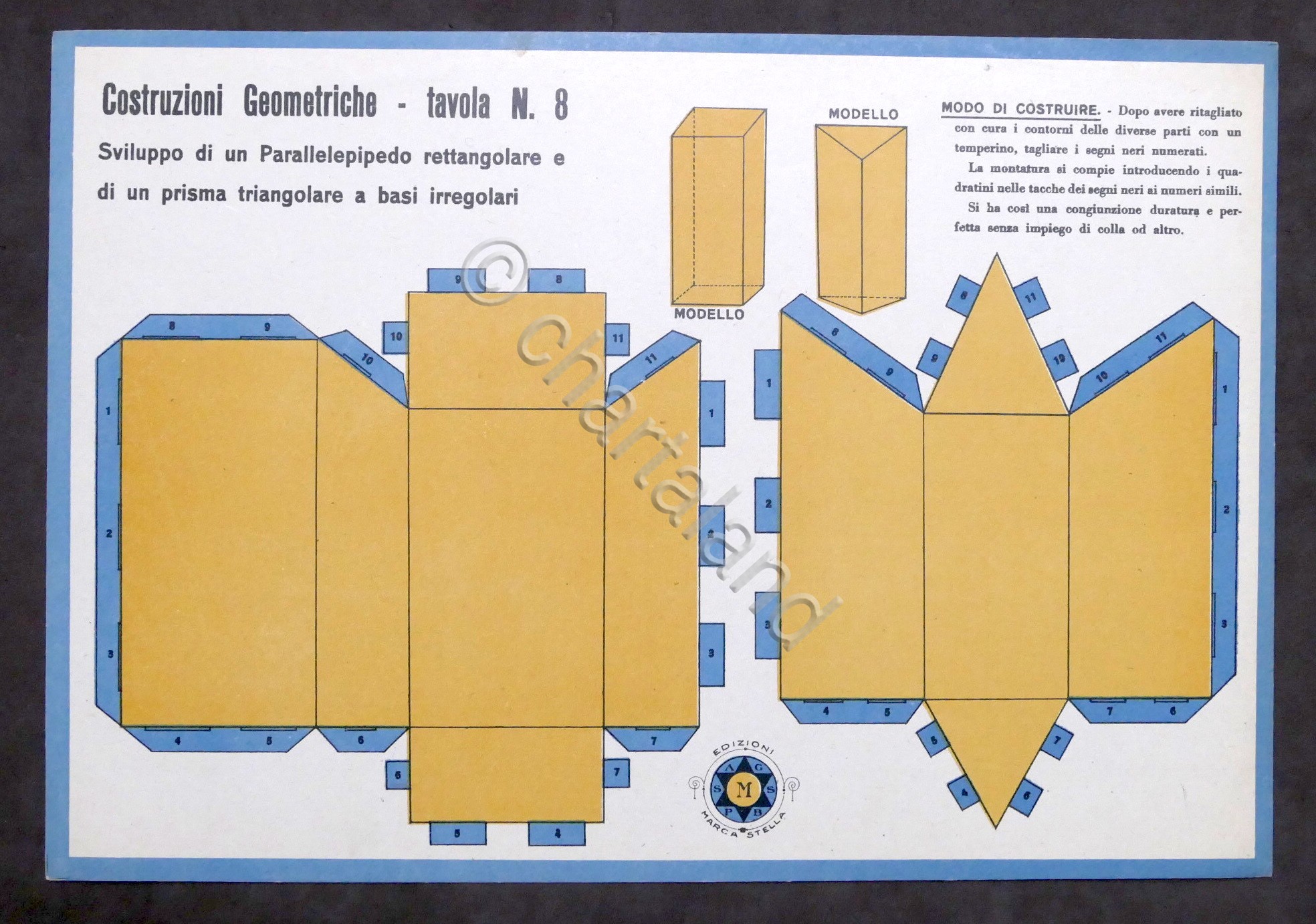 Costruzioni carta da ritagliare Marca Stella - Parallelepipedo e Prisma …