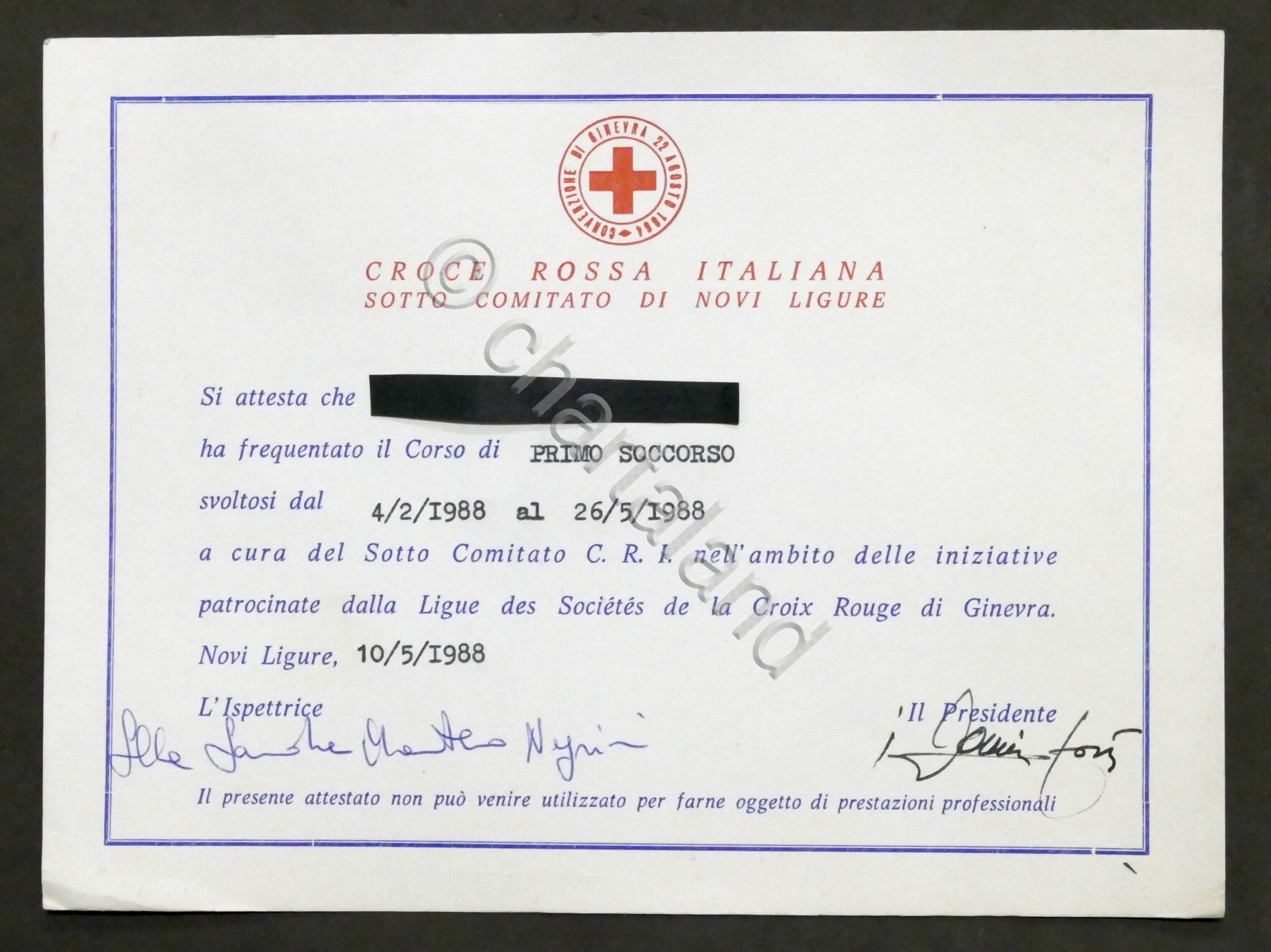 Croce Rossa Italiana - Attestato di frequenza Corso di primo …