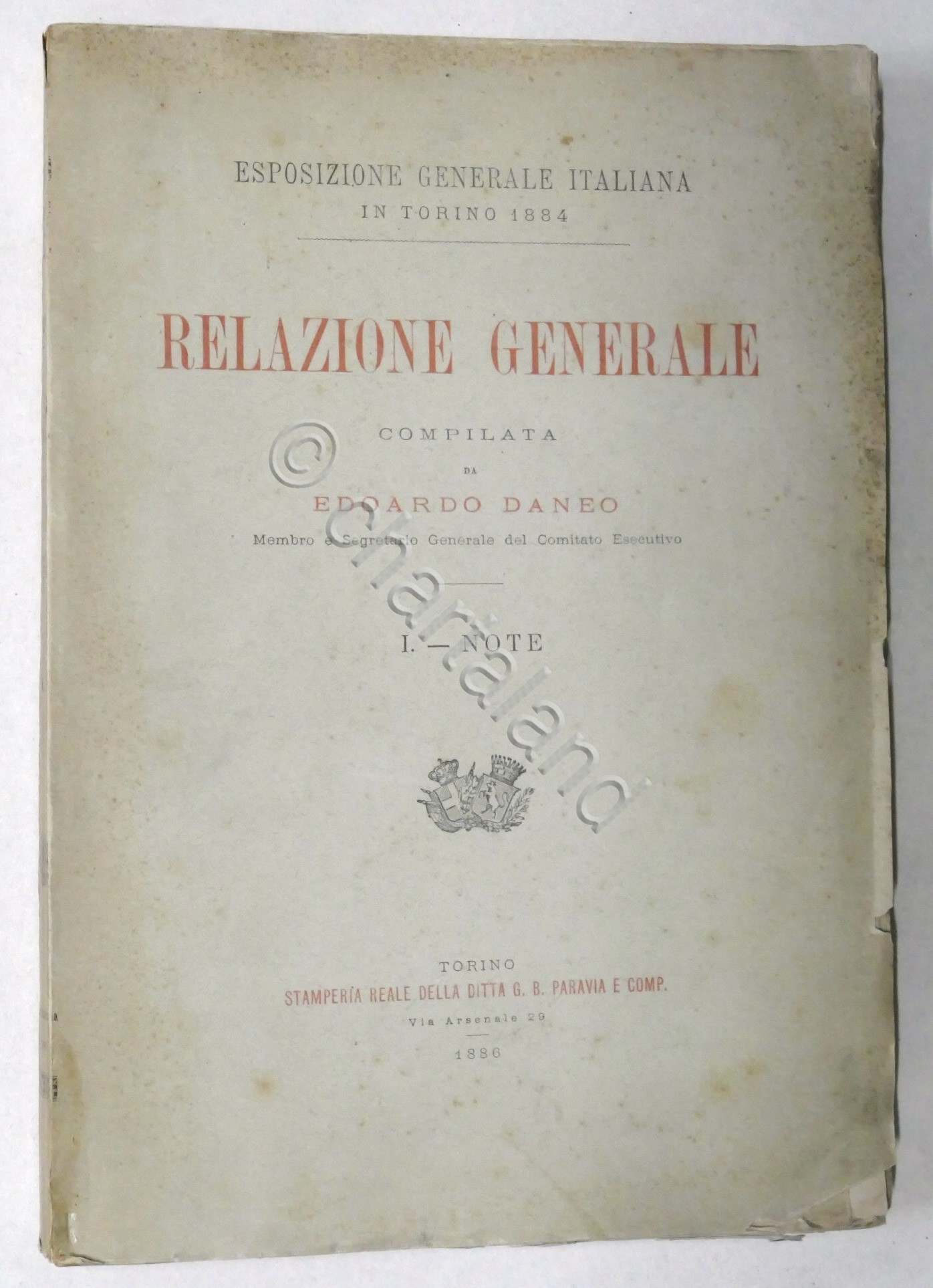Daneo - Esposizione Generale Italiana in Torino Relazione Generale: Note …