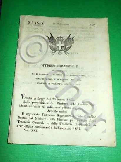 Decreti Regno Sardegna Torino Regolamento x il Servizio delle Tesorerie …