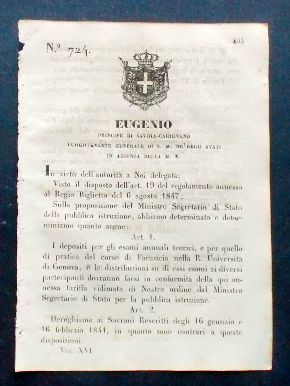 Decreto Eugenio - I depositi per gli esami annuali teorici …