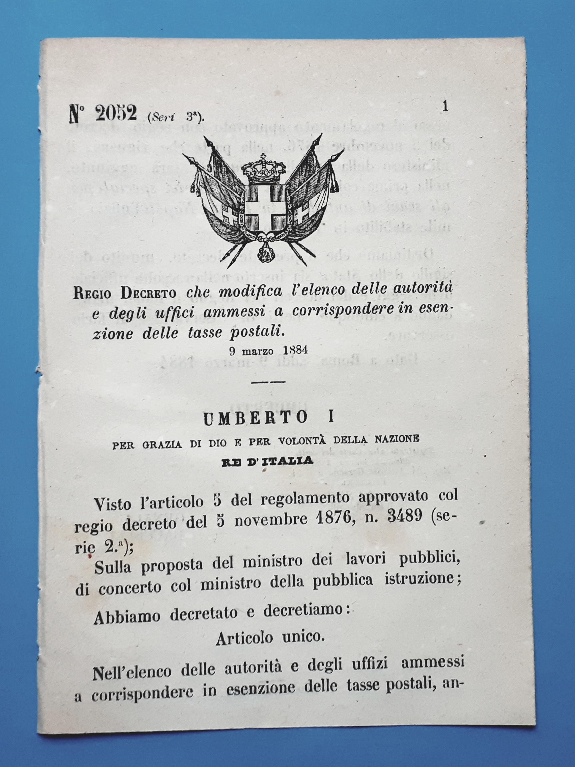 Decreto Regno Italia - Elenco autorità e uffici esenzione tasse …