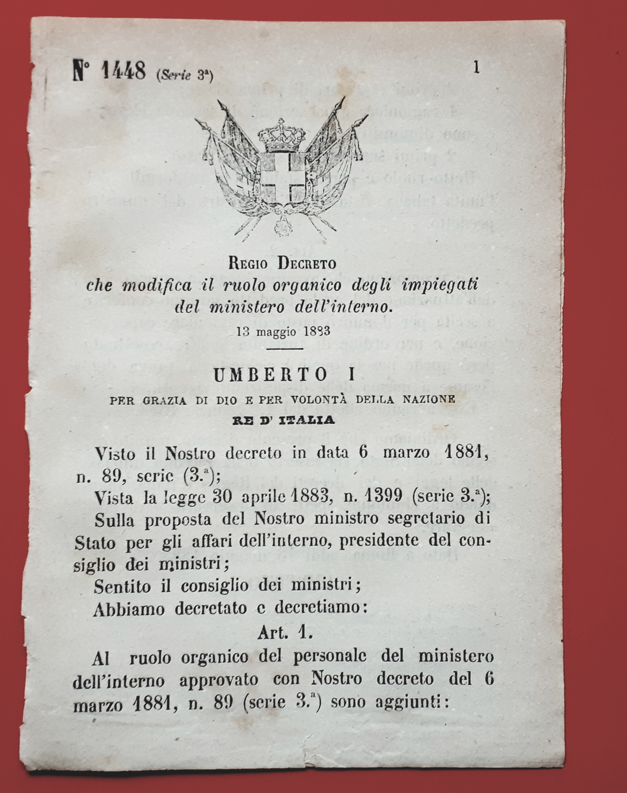 Decreto Regno Italia - Facoltà di derivare acque da fiumi …