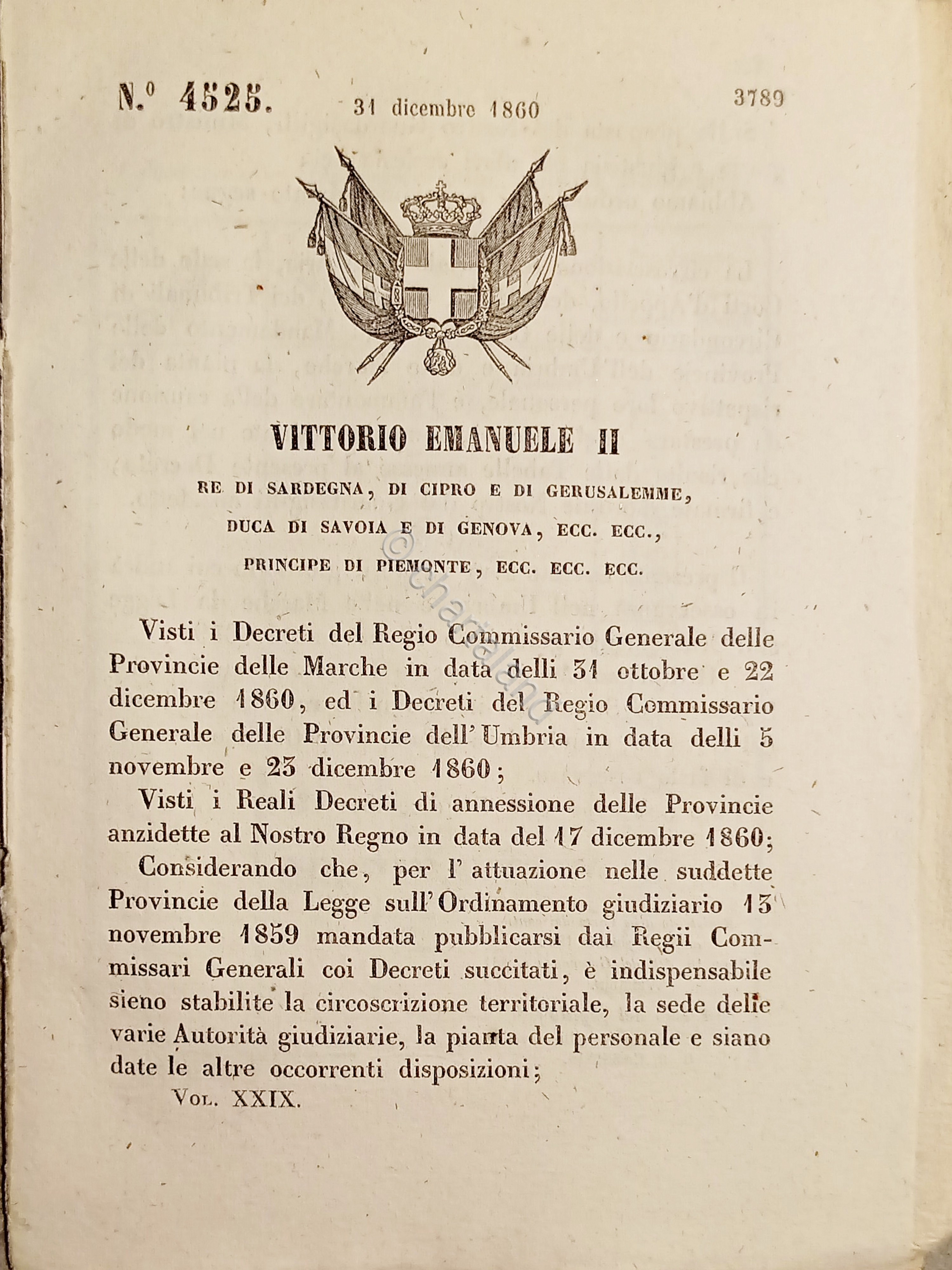 Decreto V. Emanuele II - La circoscrizione territoriale giudiziaria - …