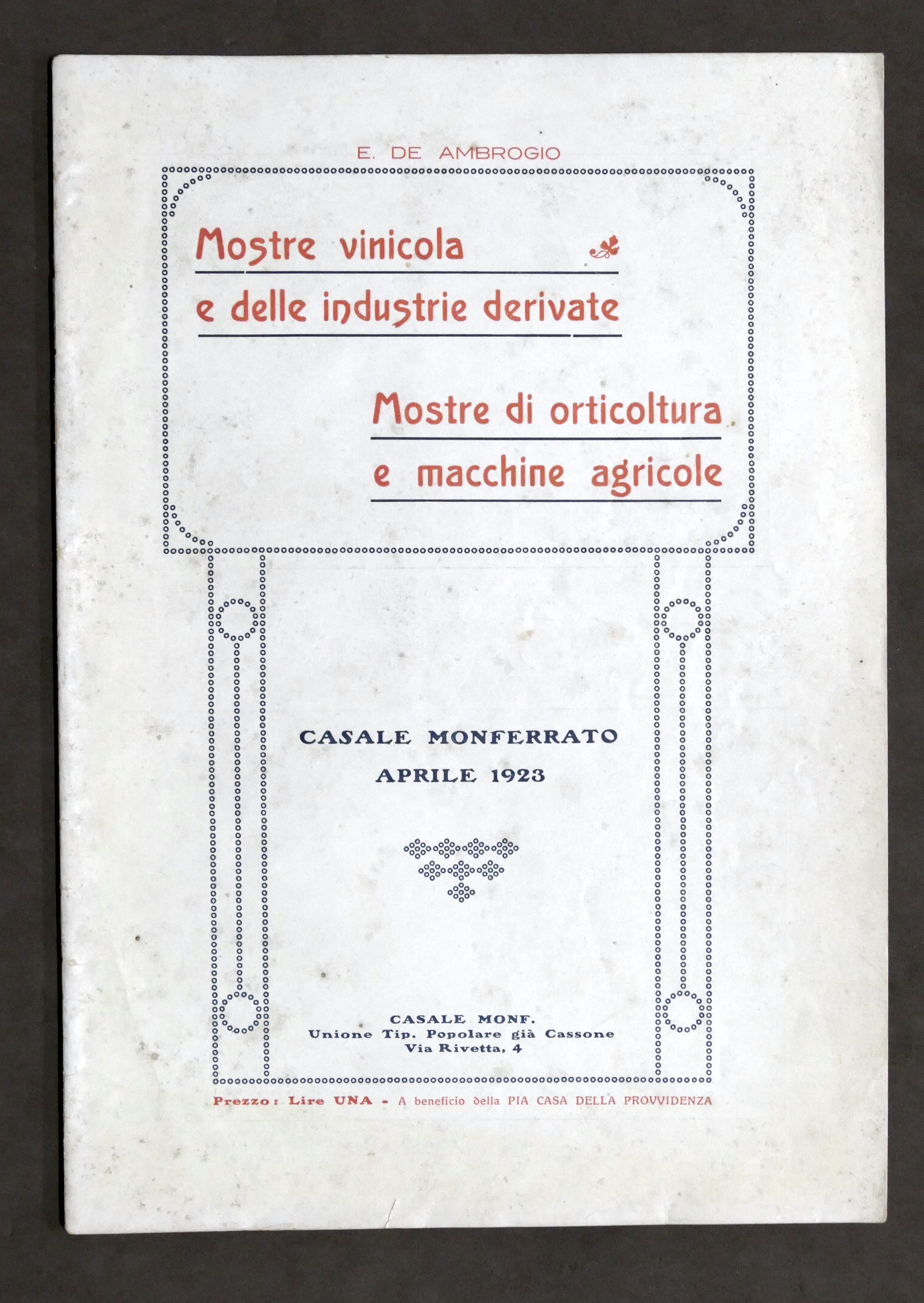 E. De Ambrogio - Mostre vinicola, orticoltura e macchine agricole …