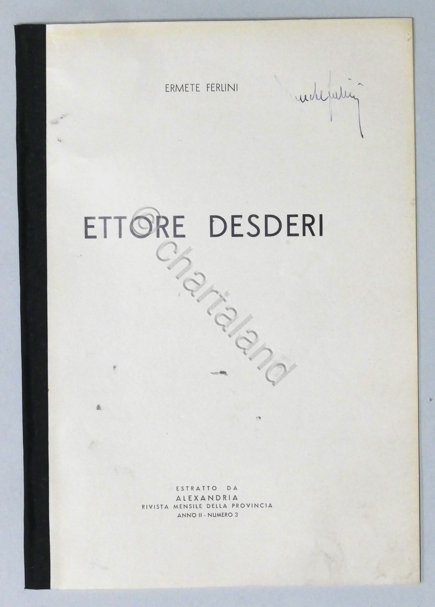 E. Ferlini - Ettore Desderi - Estratto dalla rivista Alexandria …