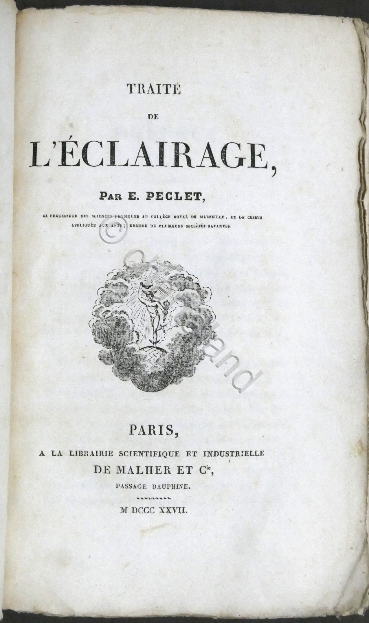 E. Peclet - Traité de l'éclairage - ed. 1827