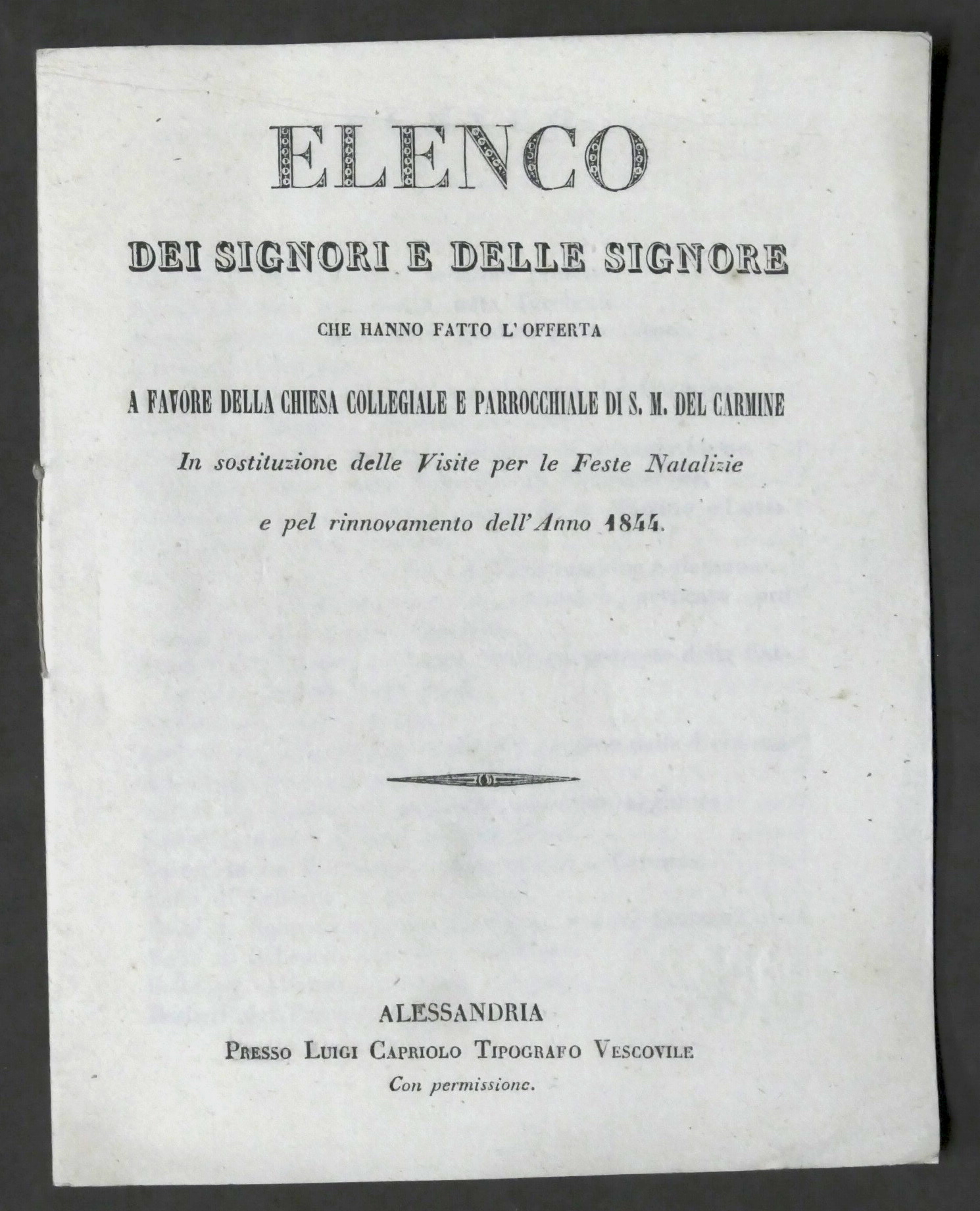 Elenco donatori offerta Chiesa di S. M. del Carmine - …