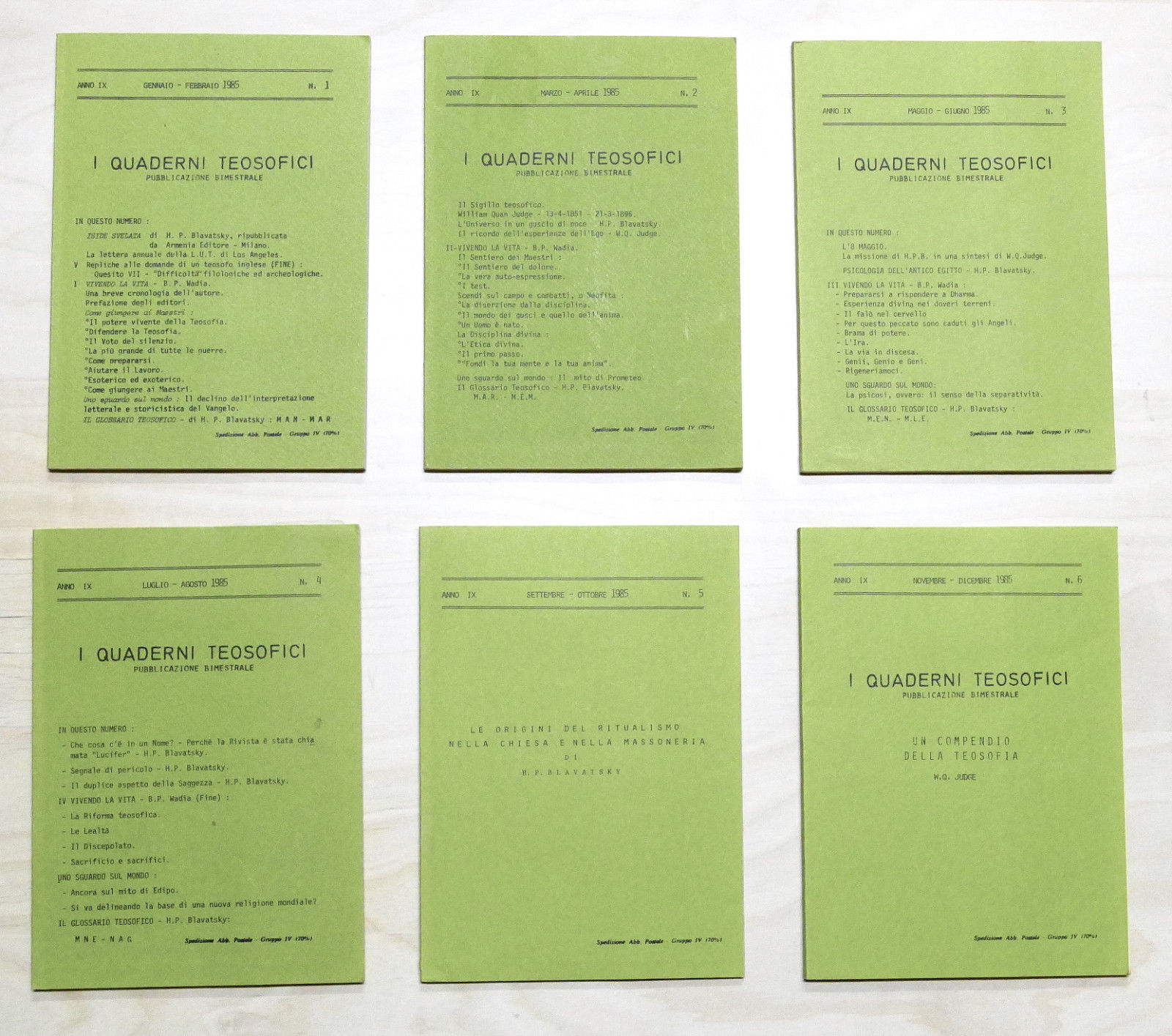 Esoterismo - I quaderni teosofici - Anno IX completo - …