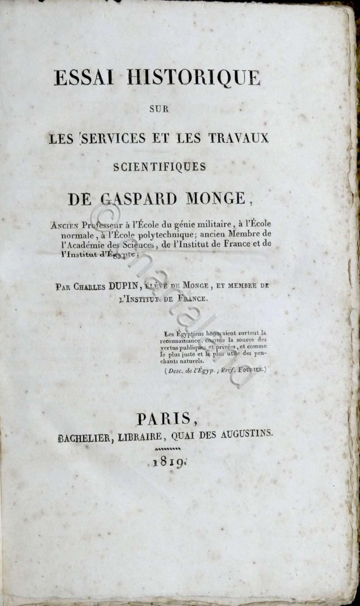 Essai historique sur les services et les travaux scientifiques de …
