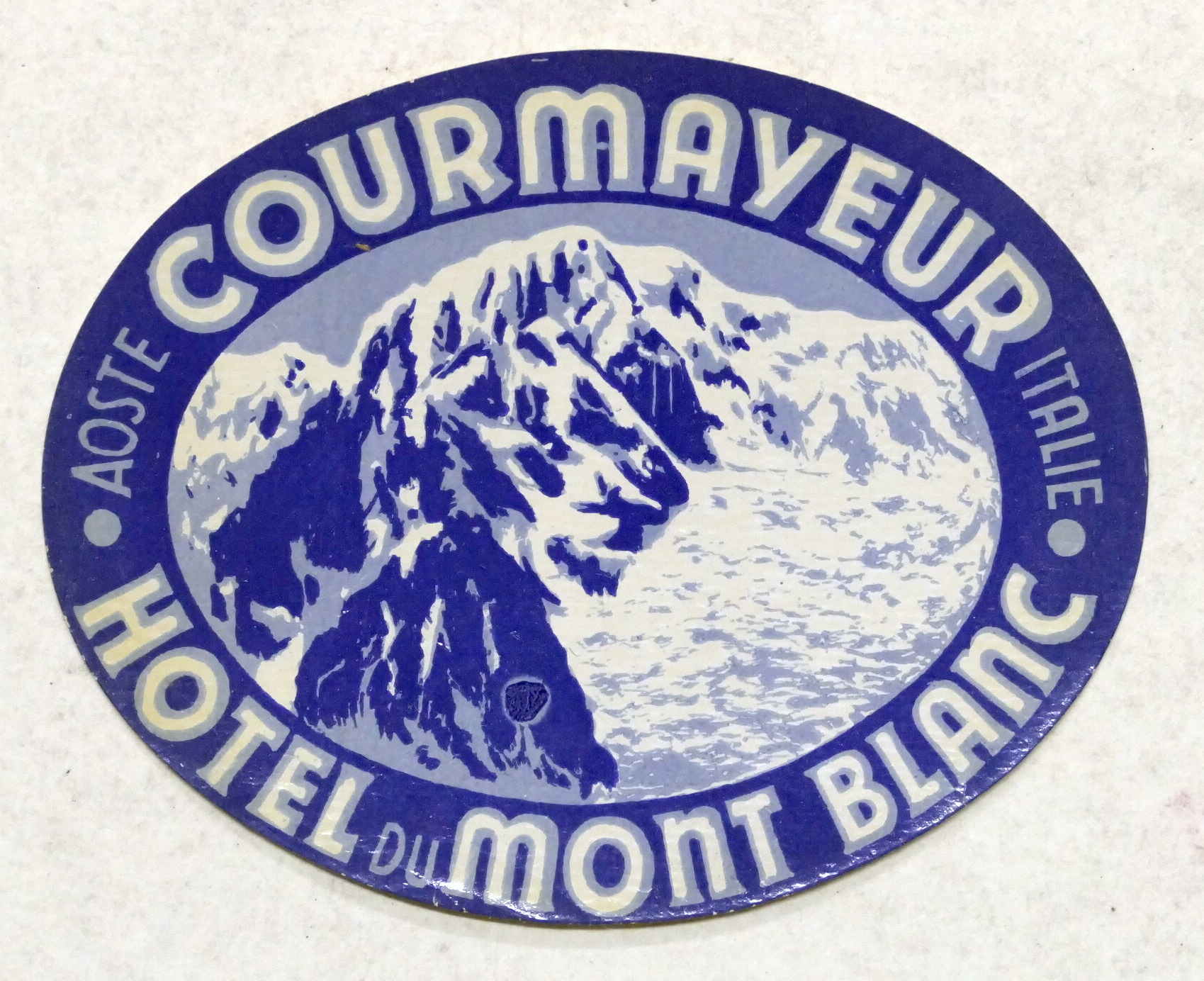 Etichetta d'epoca da valigia - Hotel du Mont Blanc - …