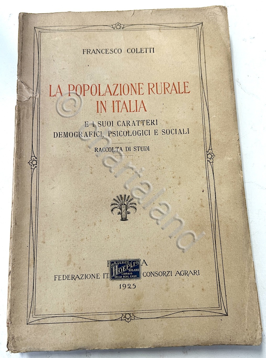 F. Coletti - La popolazione rurale in Italia - 1^ …
