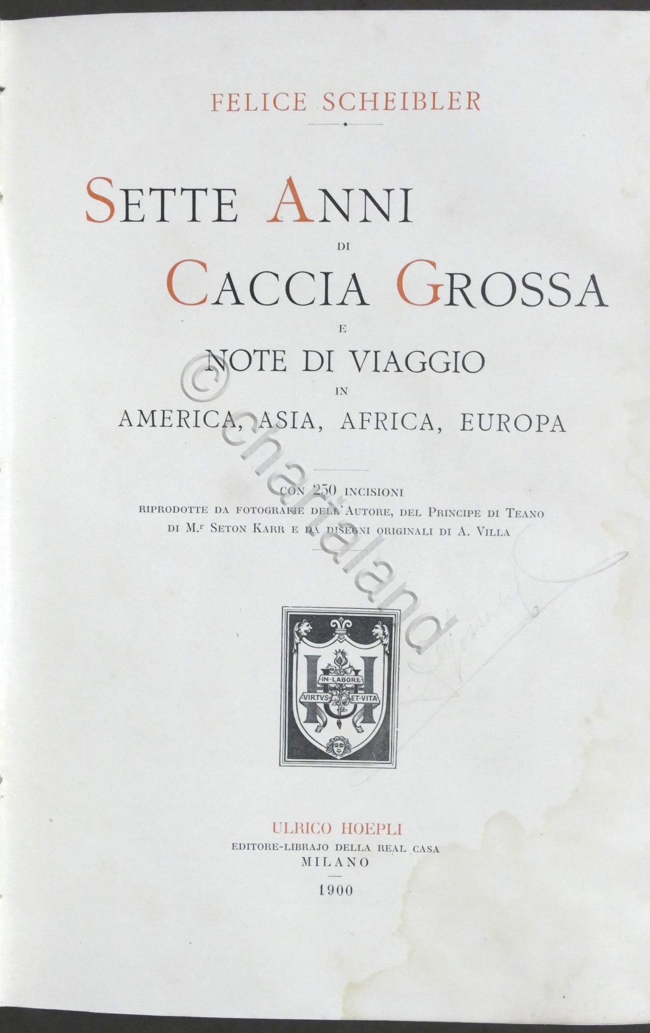F. Scheibler - Sette Anni di Caccia Grossa e note …