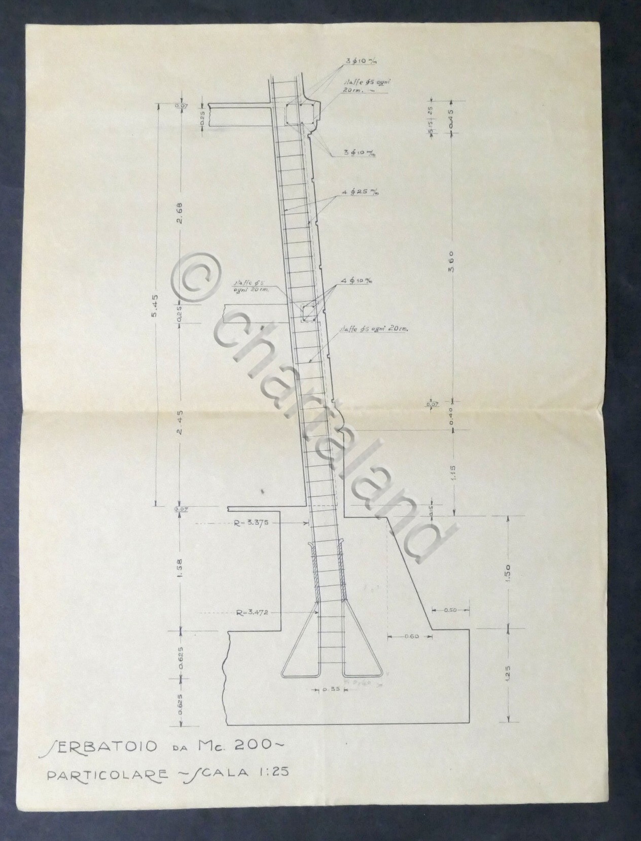Ferrovie - Disegno Tecnico - Serbatoio da Mc. 200 - …