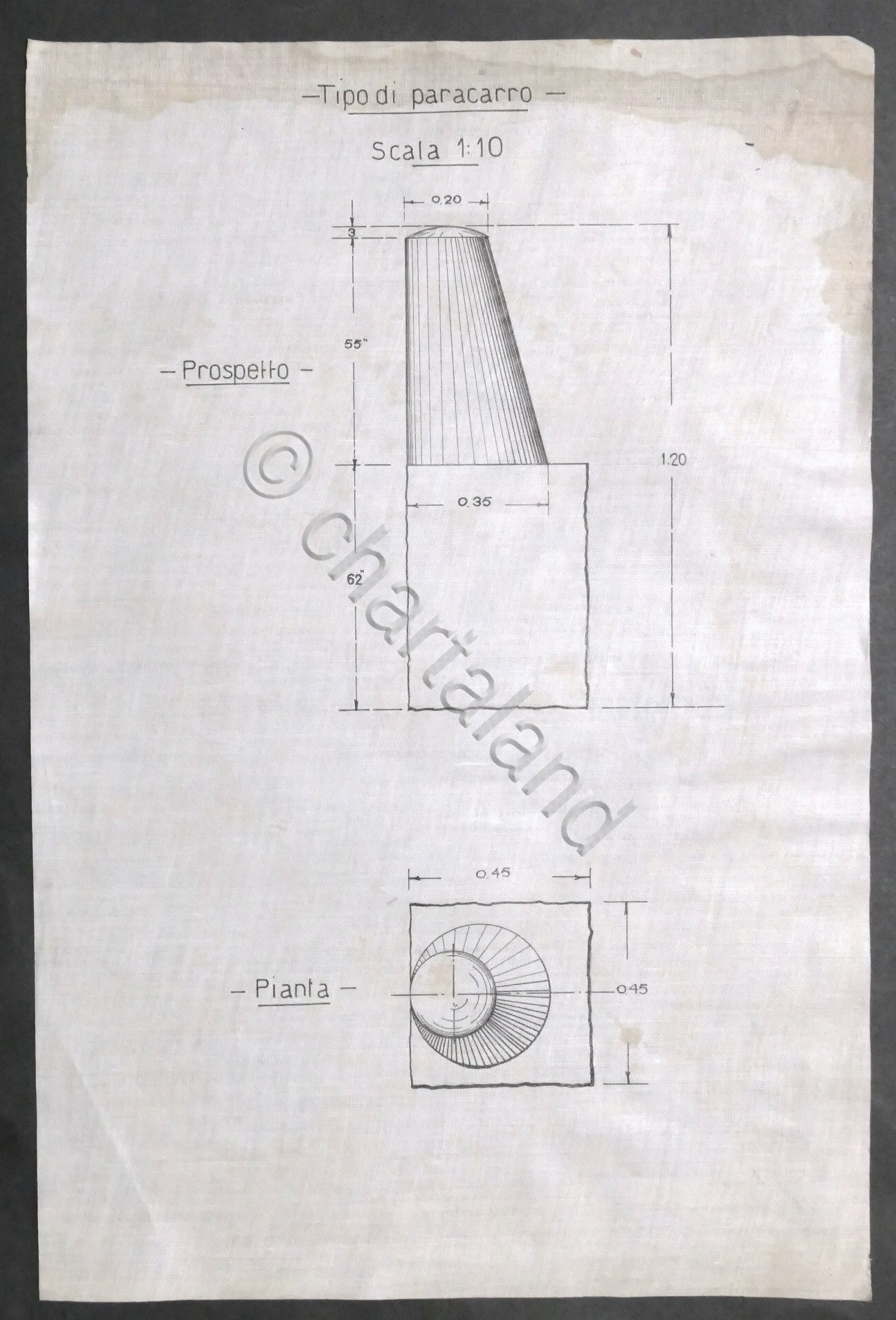 Ferrovie - Disegno Tecnico - Tipo di Paracarro: prospetto e …
