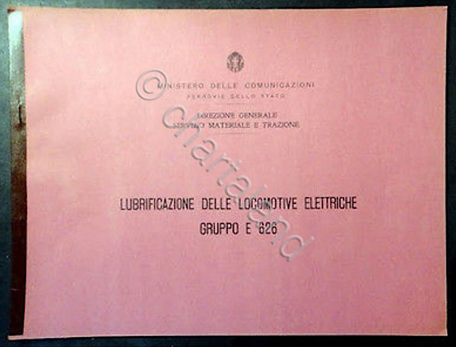 Ferrovie - Lubrificazione locomotive elettriche gruppo E 626 - Tavole …