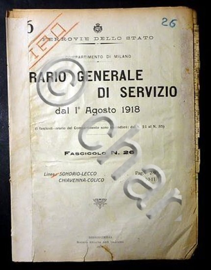 Ferrovie - Orario Generale Servizio - Linea Sondrio Lecco Chiavenna …