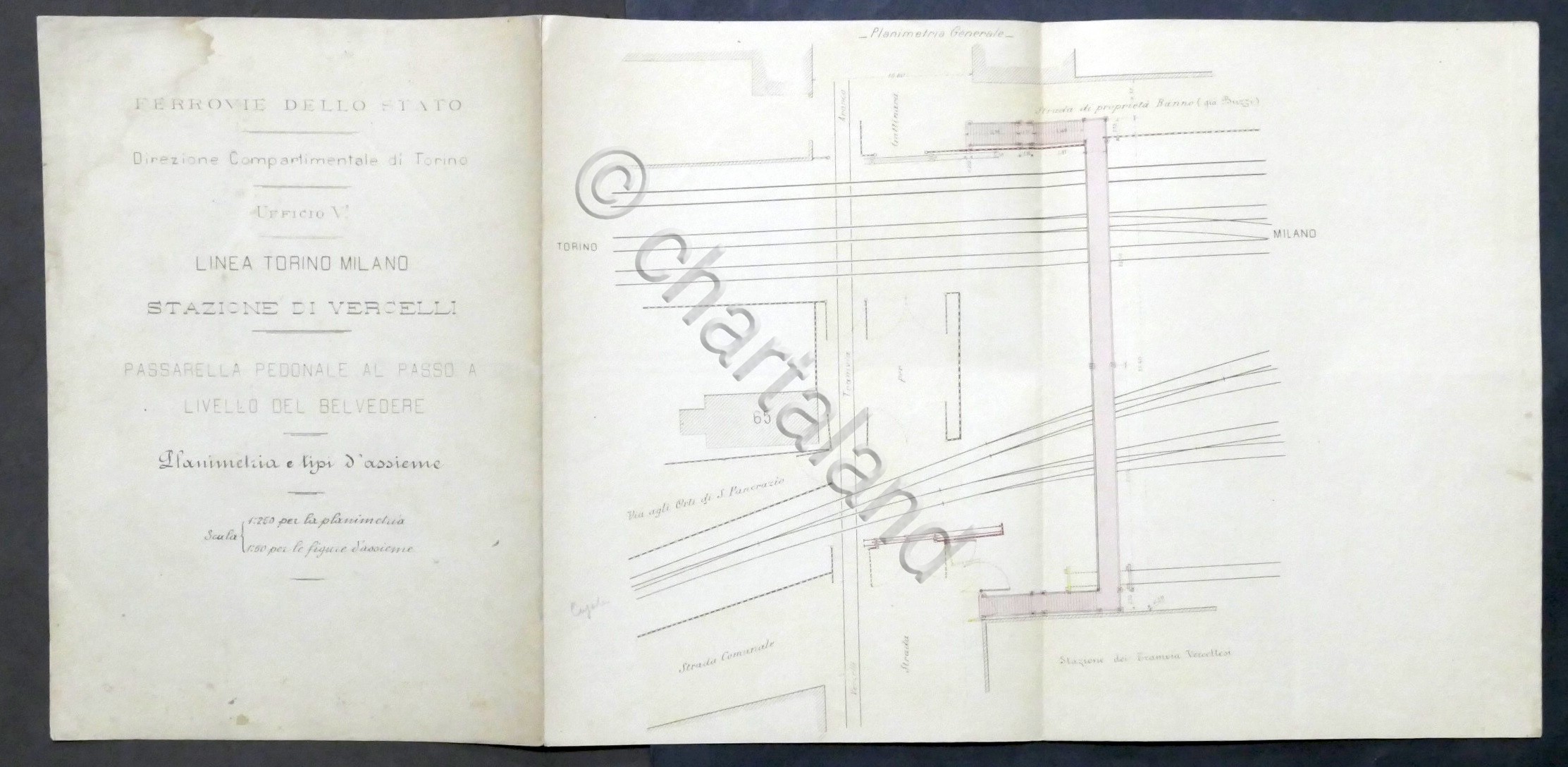 Ferrovie - Stazione di Vercelli - Passerella pedonale - Planimetria …