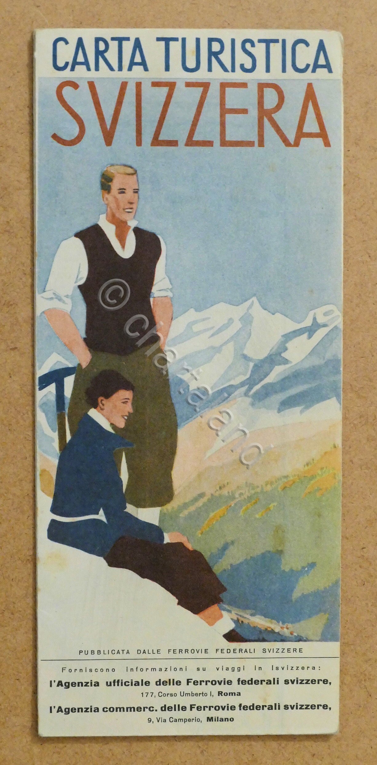 Ferrovie Federali svizzere - Carta turistica della Svizzera - anni …