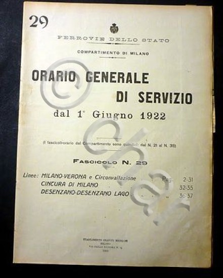 Ferrovie Orario Generale Servizio - Linea Milano Verona Desenzano Lago …