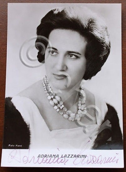Foto Autografo mezzosoprano Adriana Lazzarini anni '50