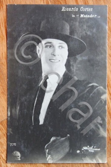 Foto cartolina cinena anni '20 attore Ricardo Cortez in Matador