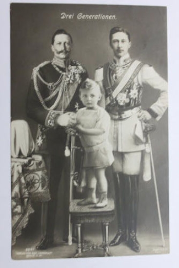 Foto cartolina Re Guglielmo II e Guglielmo di Prussia con …