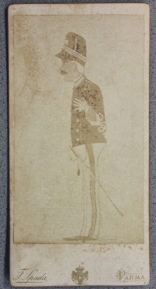Foto d'epoca albumina F. Spada Parma - Caricatura militare ufficiale …
