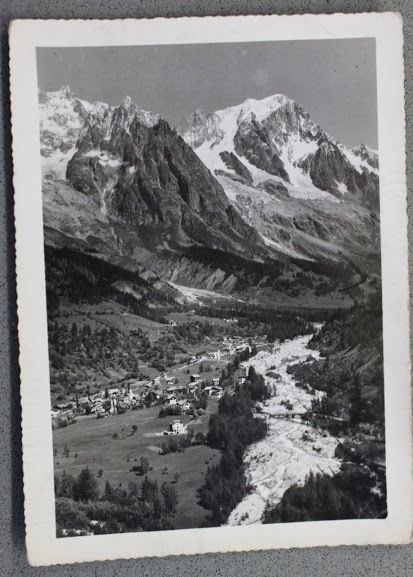 Foto Montagna Courmayeur 1950 - Entrèves veduta con Grandes Jorasses …