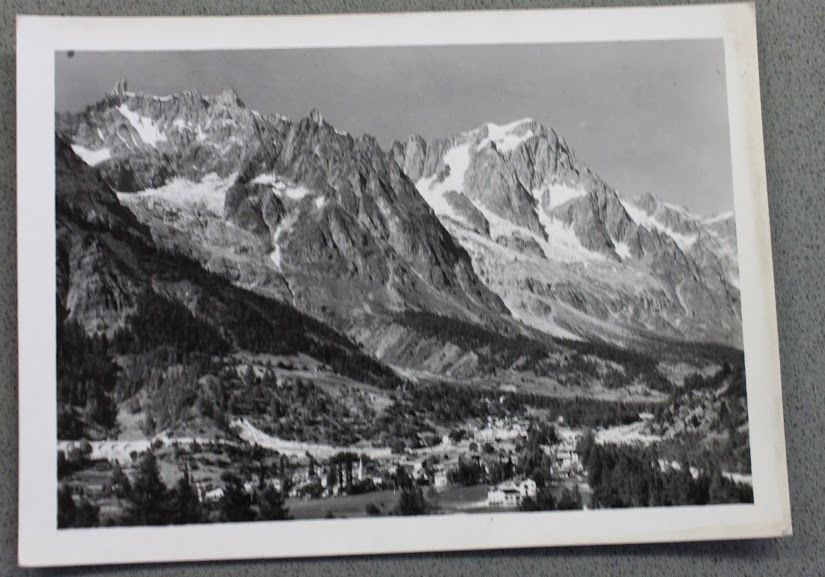 Foto Montagna Courmayeur 1950 - Entrèves villaggio e Catena Monte …