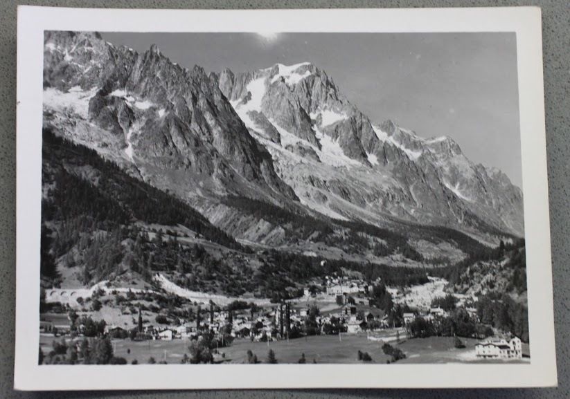 Foto Montagna Courmayeur 1950 - Entrèves villaggio e Grandes Jorasses
