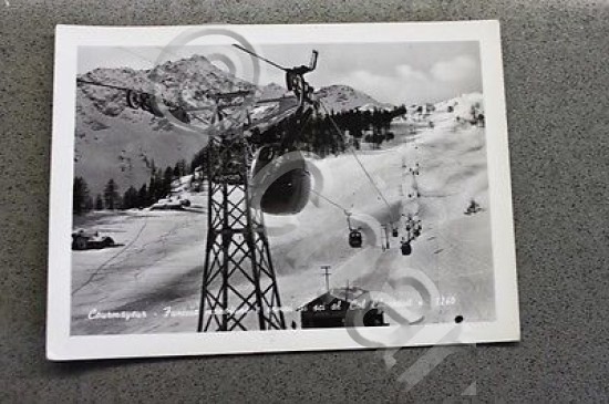 Foto Montagna Courmayeur 1950 - Funivia monofune campi sci Col …