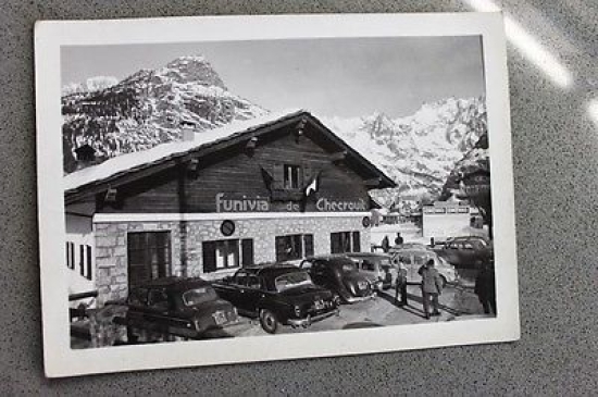 Foto Montagna Courmayeur 1950 Partenza funivia del Col Checrouit mt …